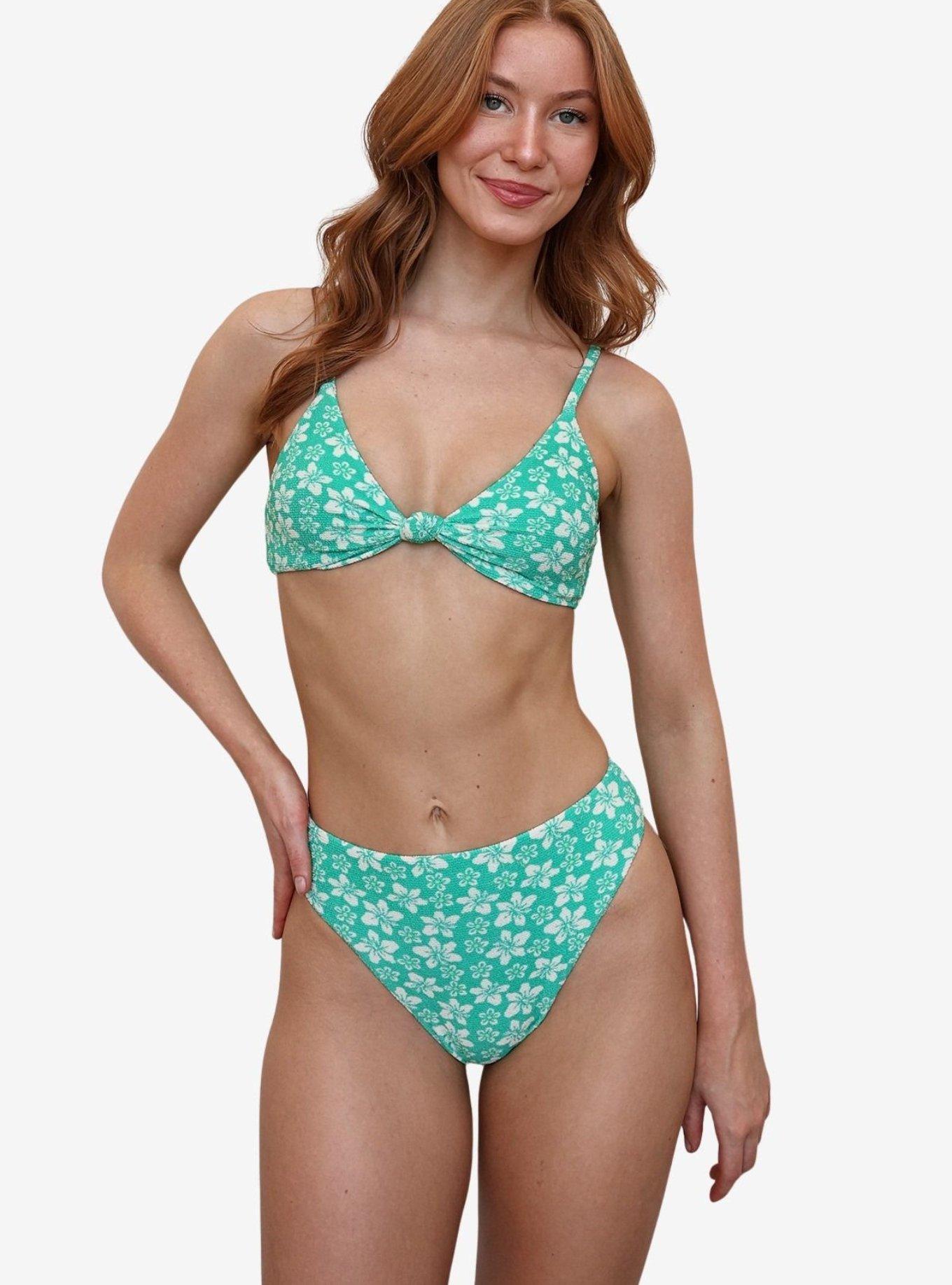 Dippin' Daisy's Paradise Zen Knotted Triangle Bikini Top, GREEN, alternate