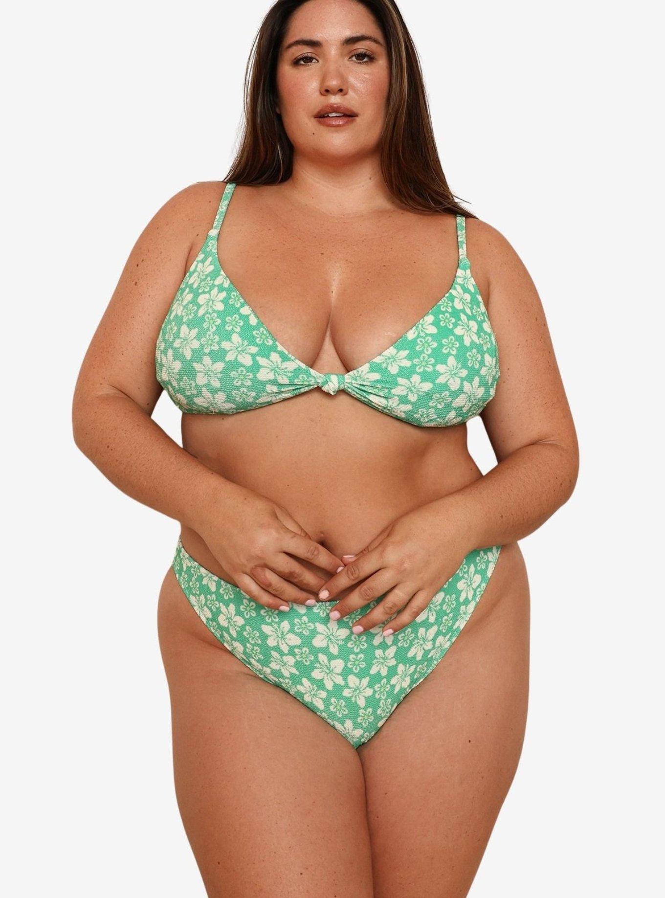 Dippin' Daisy's Paradise Zen Knotted Triangle Bikini Top, GREEN, alternate