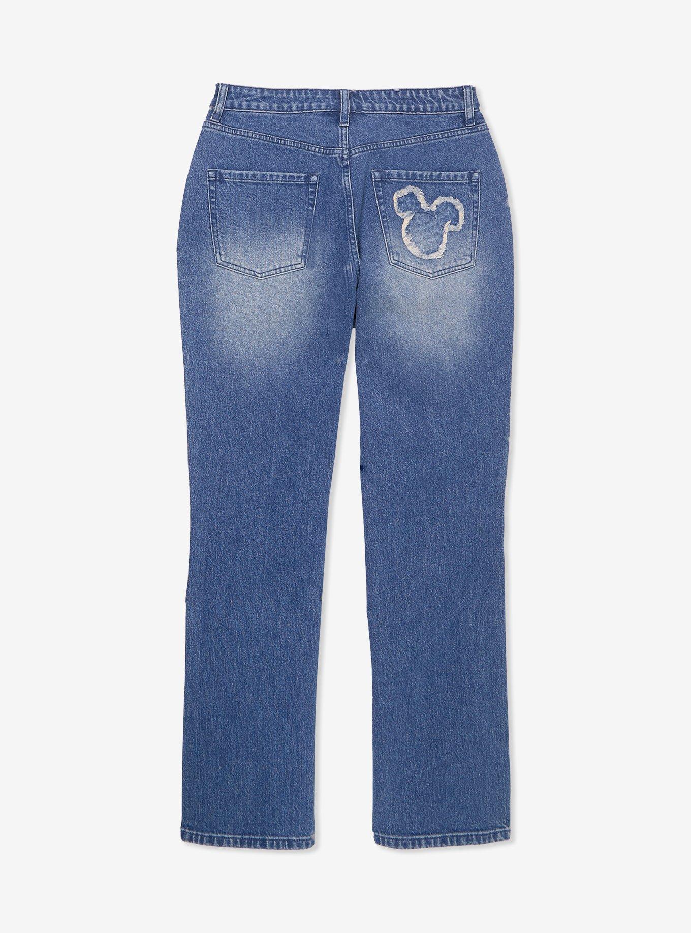 Disney Mickey Mouse Silhouette Denim Patch Women's Jeans - BoxLunch Exclusive, , hi-res