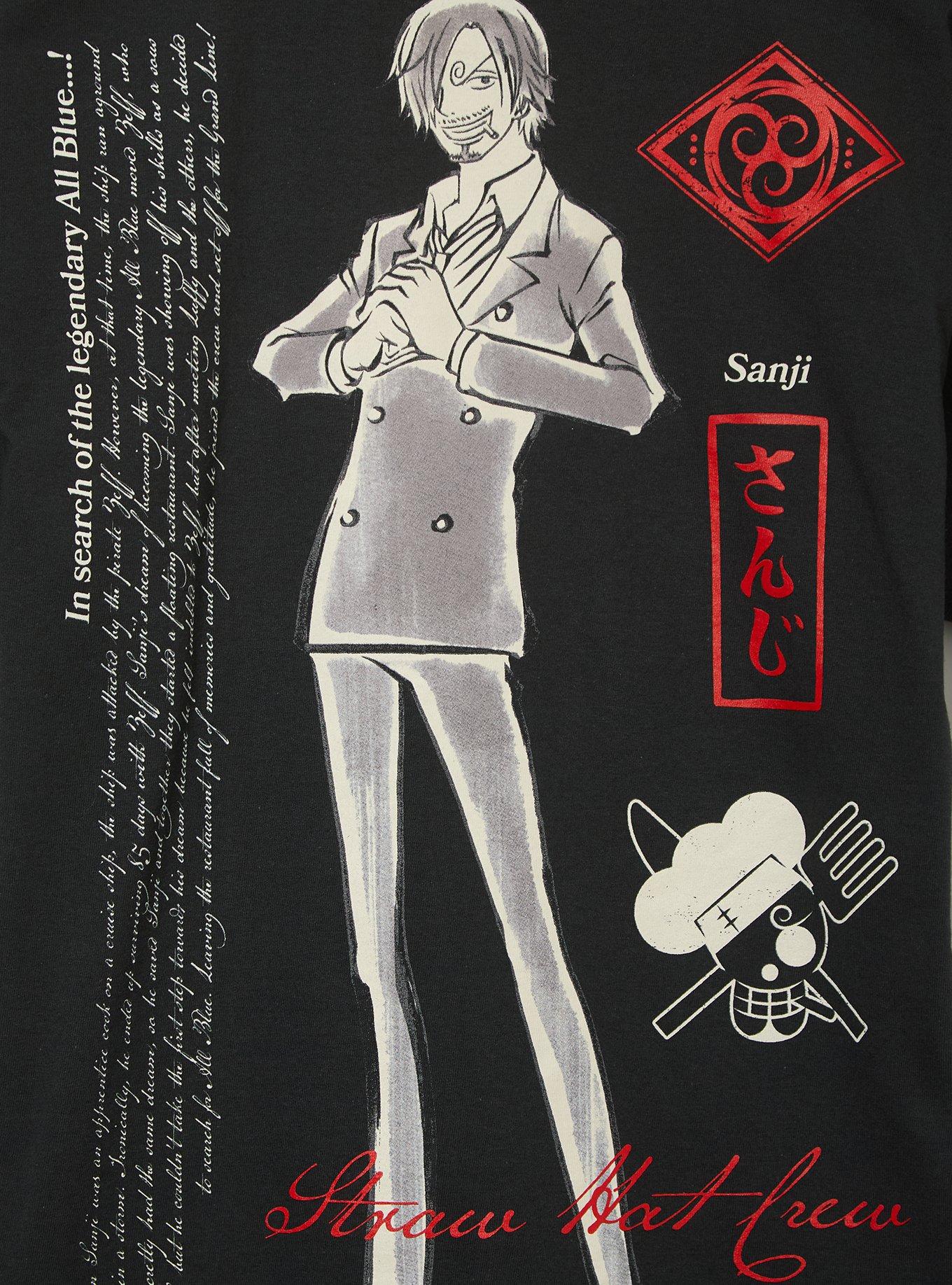 One Piece Tonal Sanji Portrait T-Shirt - BoxLunch Exclusive, BLACK, alternate