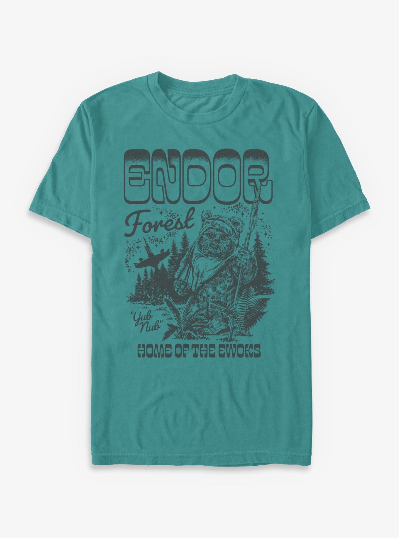 Star Wars Endor Forest Home Of The Ewoks Garment Dye T-Shirt Hot Topic Exclusive, , hi-res