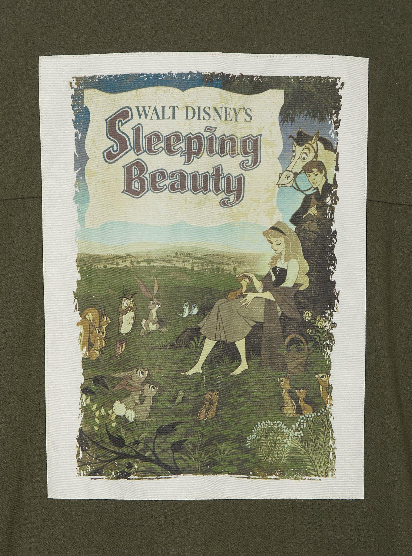 Disney Sleeping Beauty Aurora Women's Plus Size Long Sleeve Button-Up - BoxLunch Exclusive, GREEN, alternate - view 4