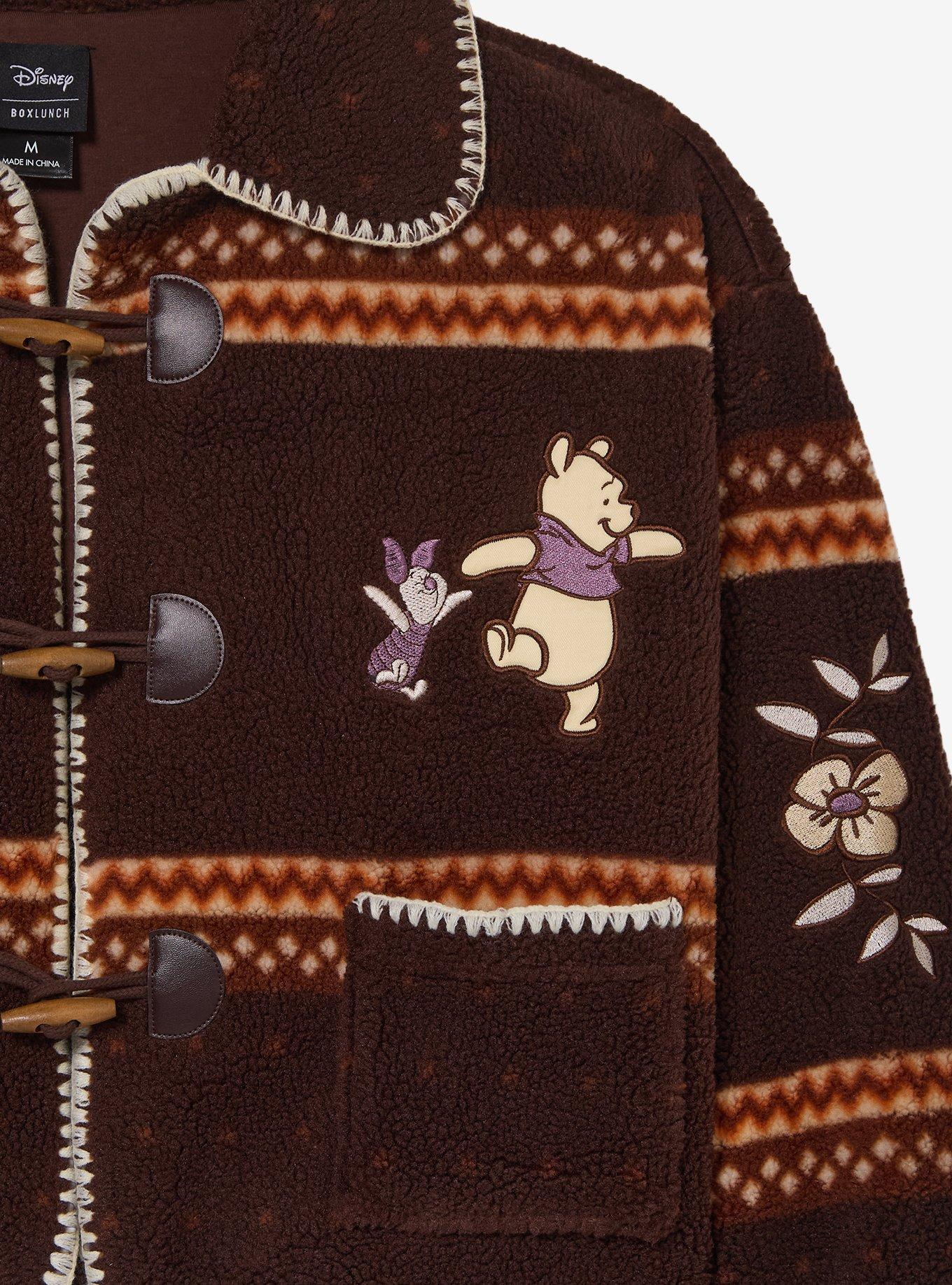 Disney Winnie the Pooh Women's Plus Size Cropped Sherpa Jacket - BoxLunch Exclusive, BROWN, alternate - view 3