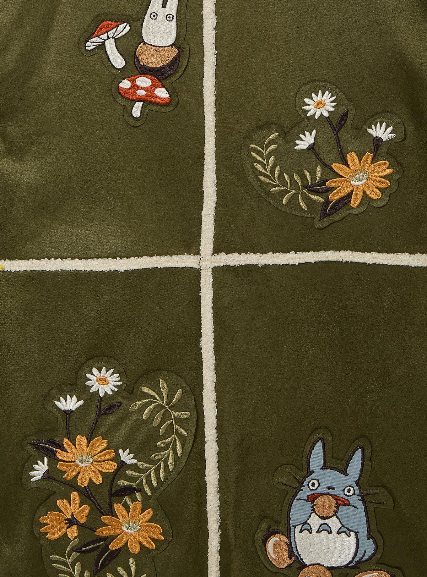 Studio Ghibli&reg; My Neighbor Totoro Women's Floral Sherpa Jacket - A BoxLunch Exclusive, BROWN, alternate - view 4