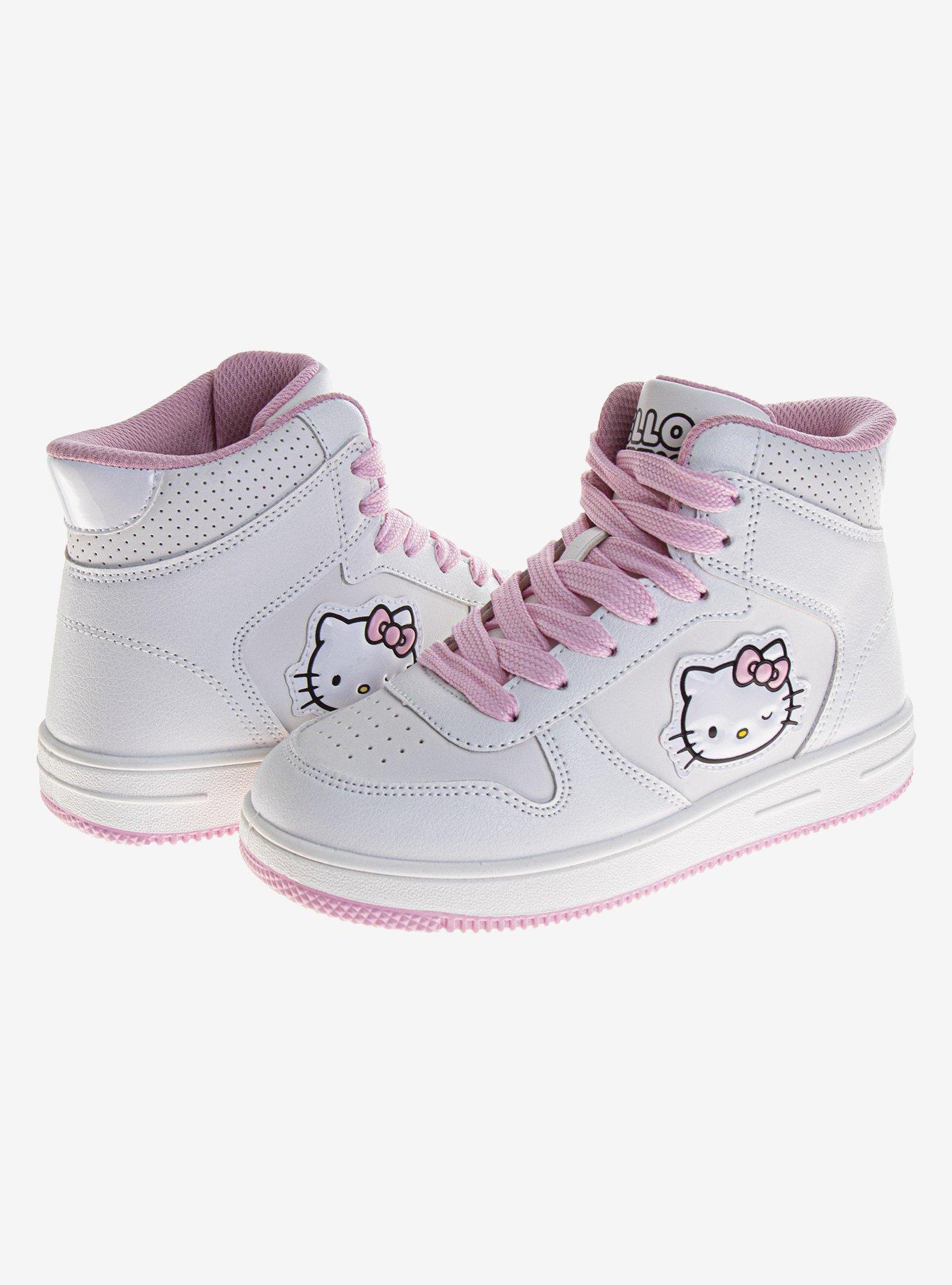 Hello Kitty High-Top Lace-Up Kids Sneakers, BRIGHT WHITE, alternate