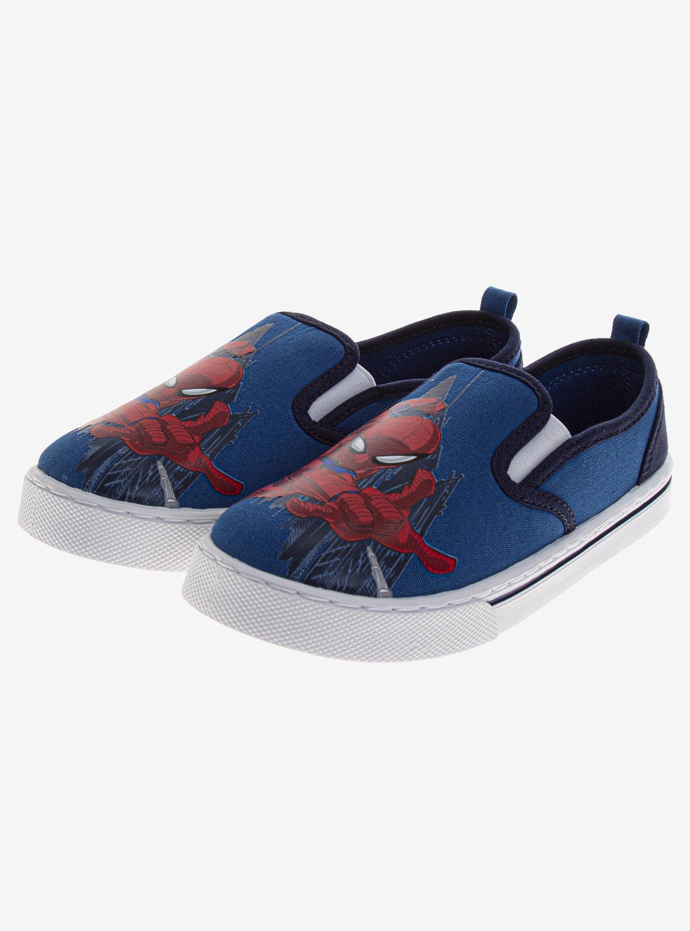 Marvel Spider-Man Canvas Slip-On Kids Sneakers, BLUE, alternate
