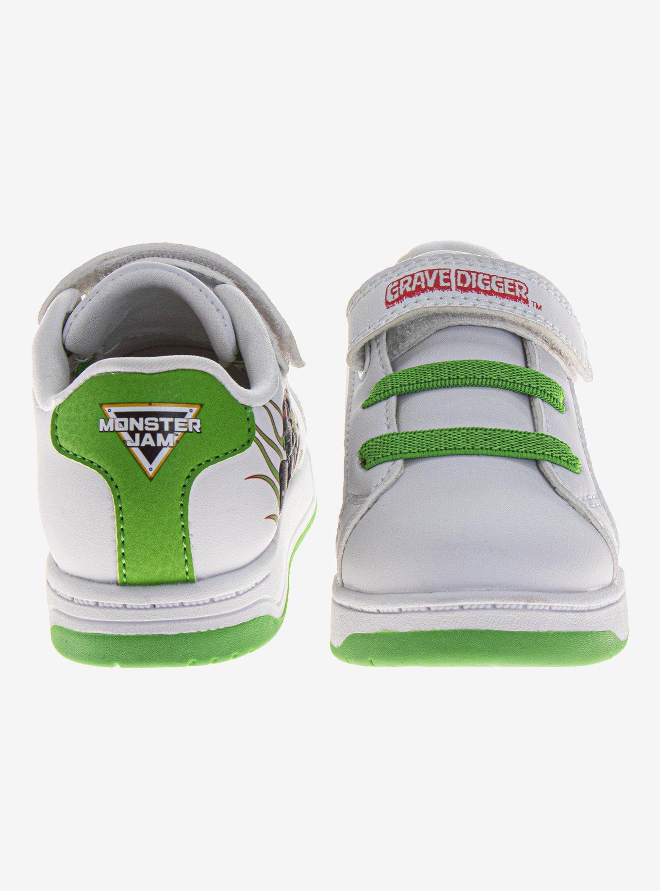 Monster Jam Hook and Loop Toddler & Little Kids Sneakers, BRIGHT WHITE, alternate