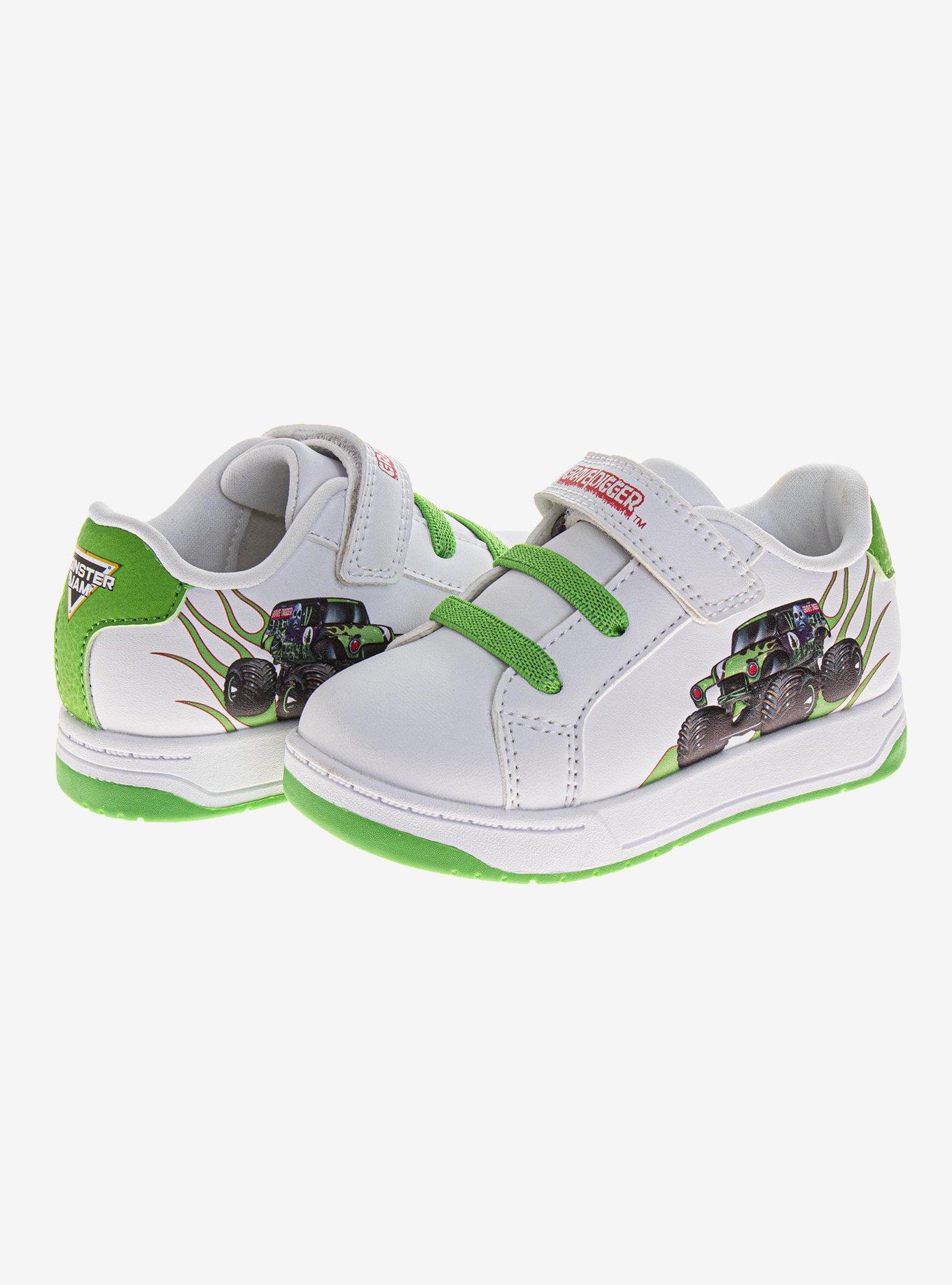 Monster Jam Hook and Loop Toddler & Little Kids Sneakers, BRIGHT WHITE, alternate
