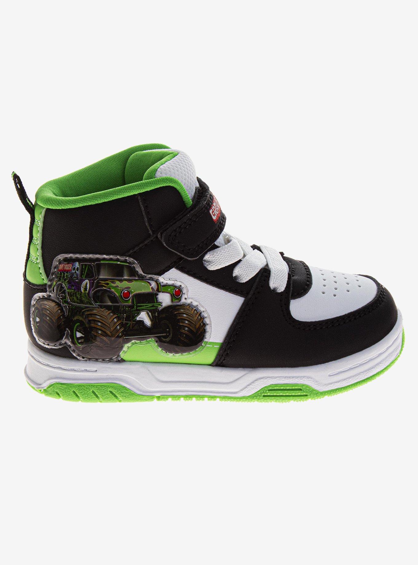 Monster Jam Grave Digger High-Top Toddler & Little Kids Sneakers, BLACK, alternate