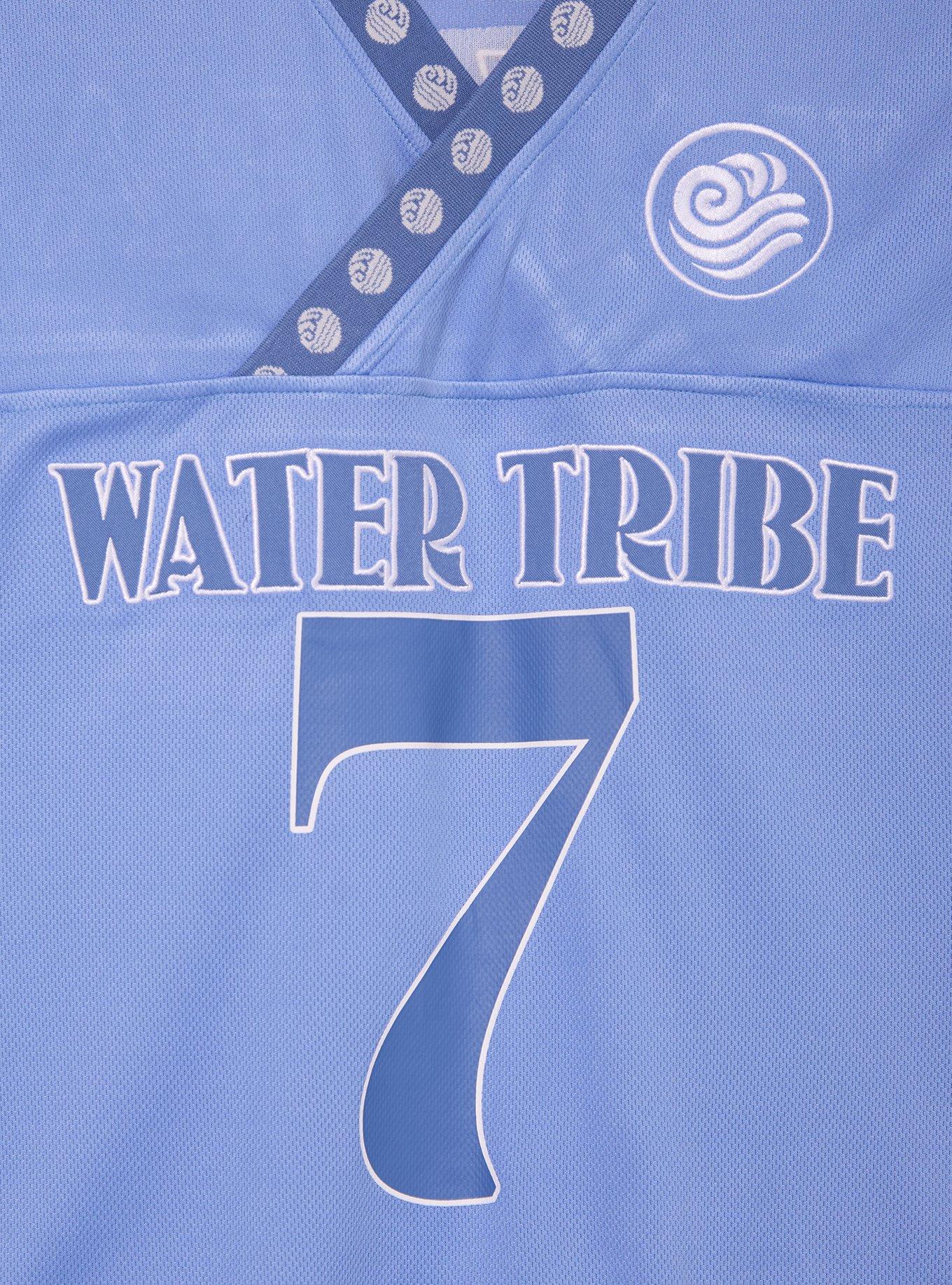 Avatar: The Last Airbender Katara Water Tribe Women's Cropped Football Jersey - BoxLunch Exclusive, BLUE, alternate - view 3