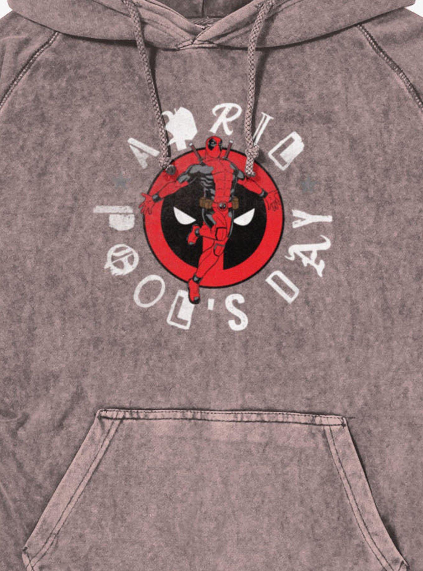 Marvel Deadpool April Pool's Day Leaping Logo Deadpool Mineral Wash Hoodie, , hi-res