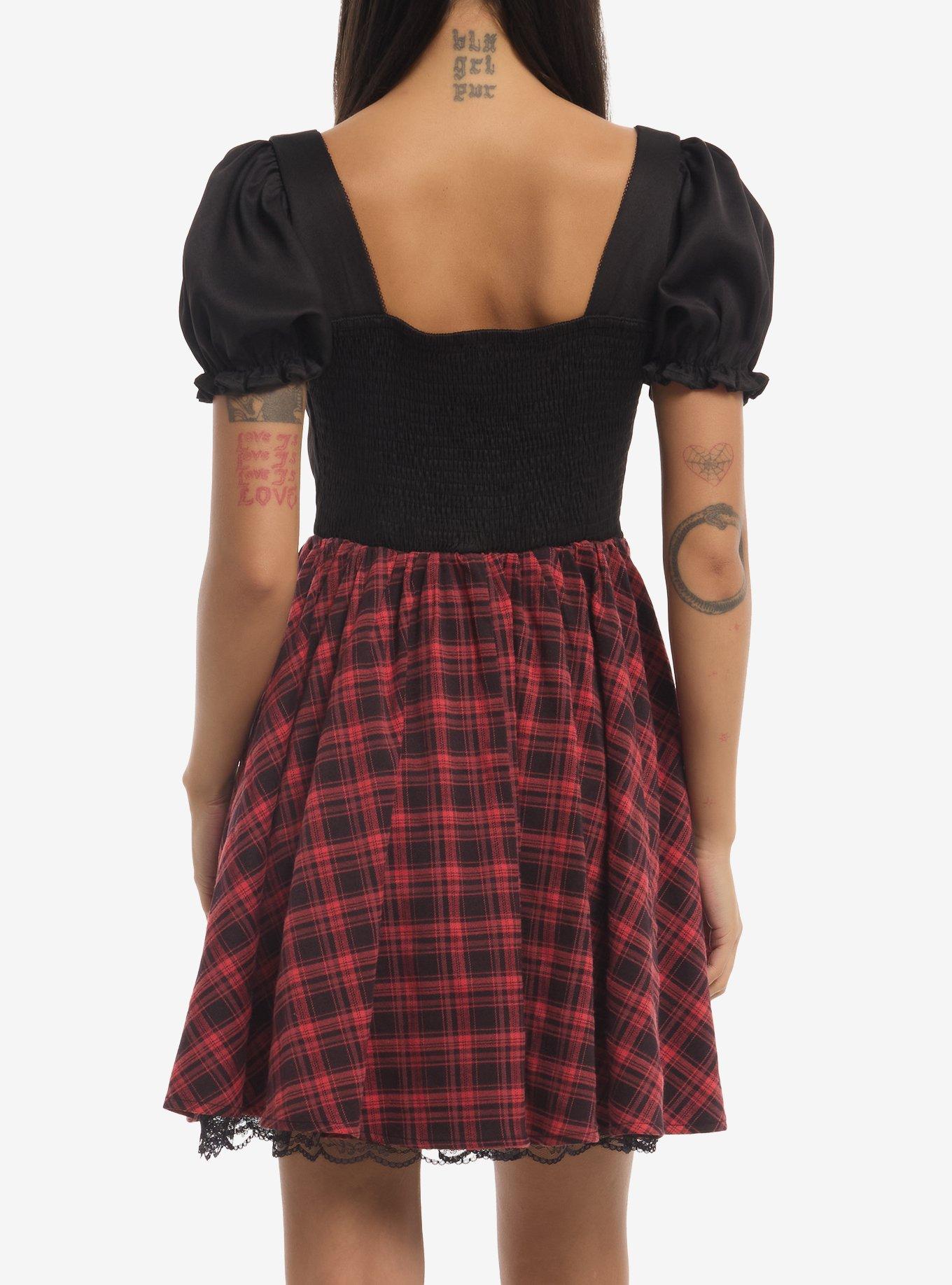 Black & Red Plaid Dress, MULTI, alternate - view 3