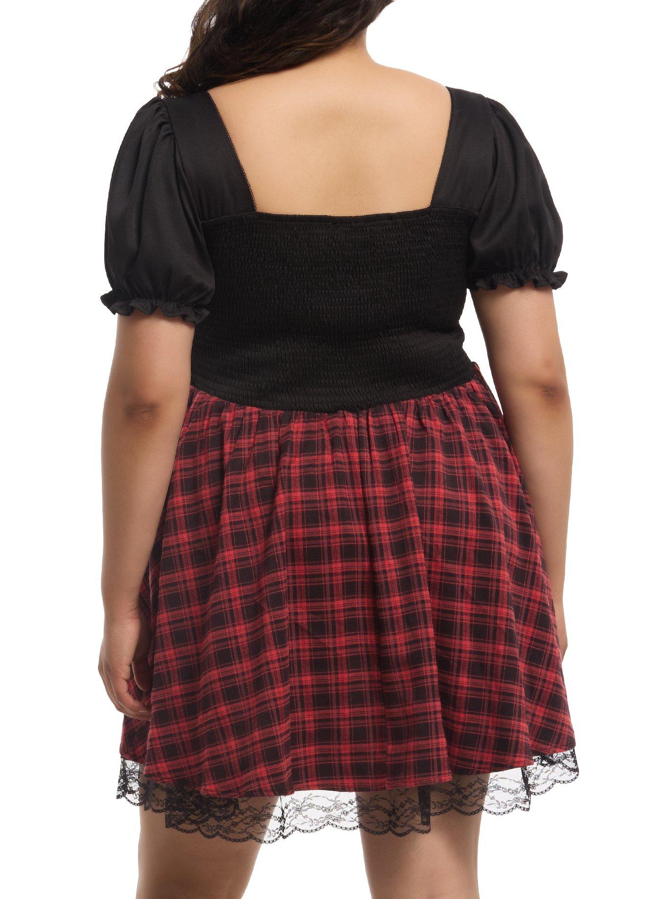 Black & Red Plaid Dress Plus Size, MULTI, alternate - view 3