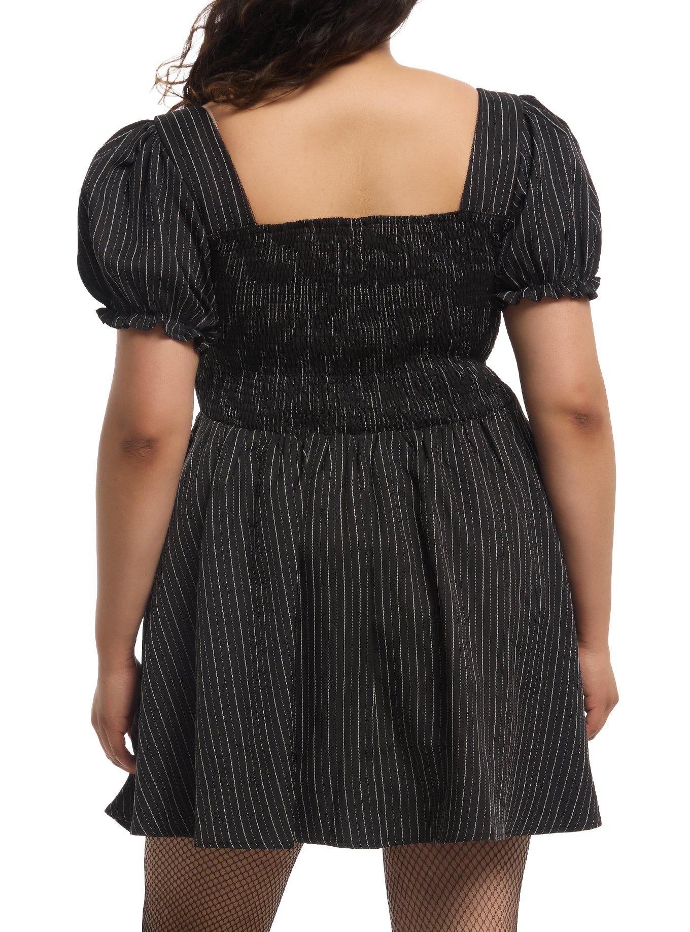 Black & White Pinstripe Dress Plus Size, MULTI, alternate - view 3