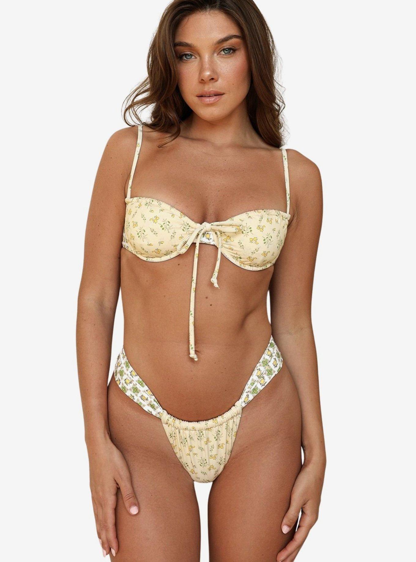 Dippin' Daisy's Crete Tropics Super Cheeky Bikini Bottom, BEACH YELLOW, alternate