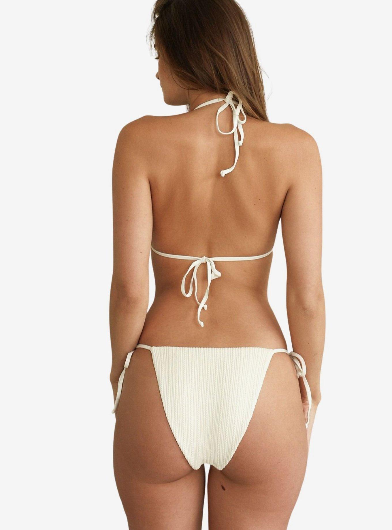 Dippin' Daisy's Pointelle Mia Cheeky Bikini Bottom, BRIGHT WHITE, alternate