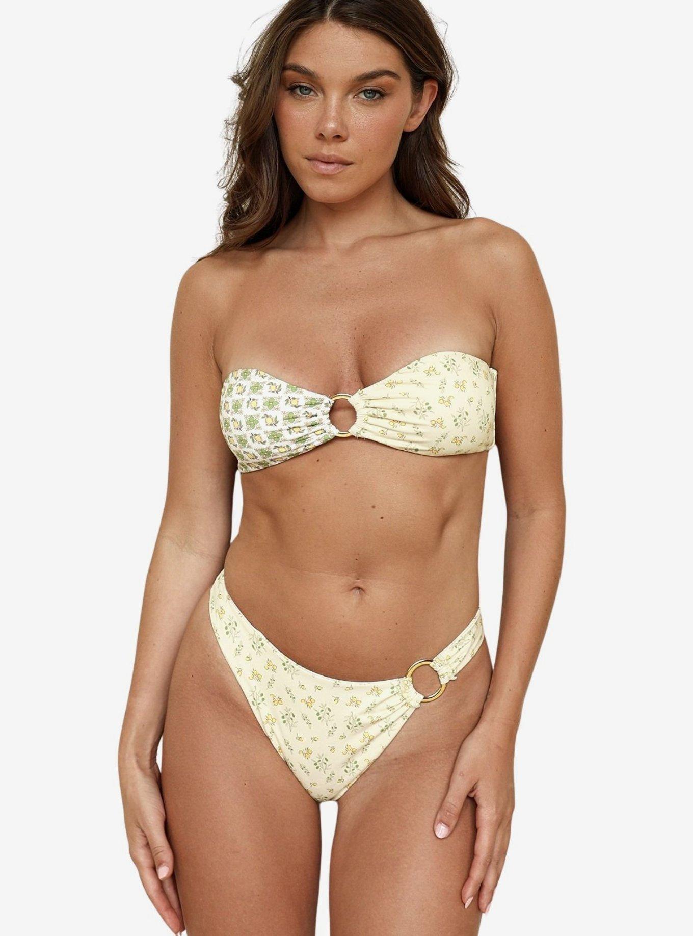 Dippin' Daisy's Crete Lotus Bandeau Bikini Top, BEACH YELLOW, alternate