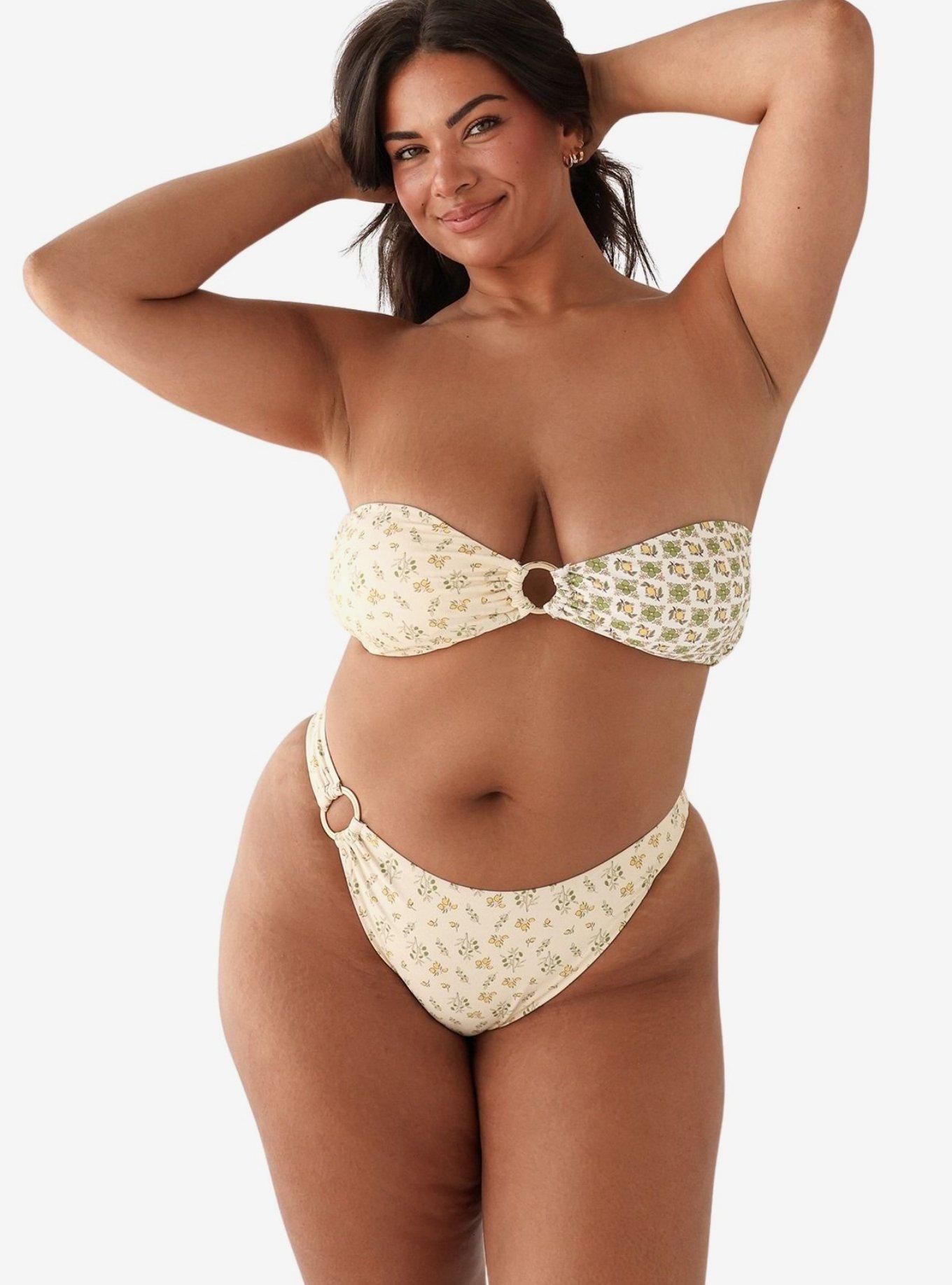 Dippin' Daisy's Crete Lotus Bandeau Bikini Top, BEACH YELLOW, alternate