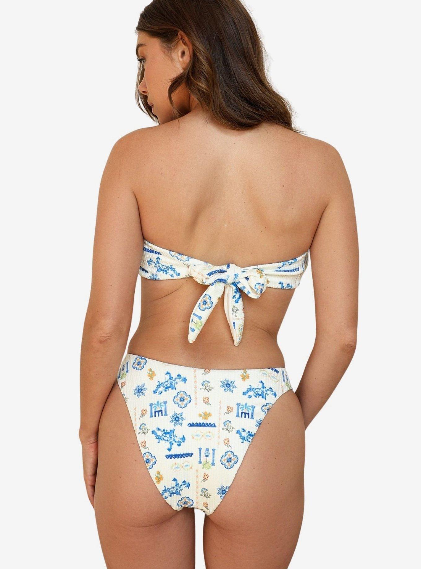 Dippin' Daisy's Santorini Lotus Bandeau Bikini Top, BRIGHT WHITE, alternate