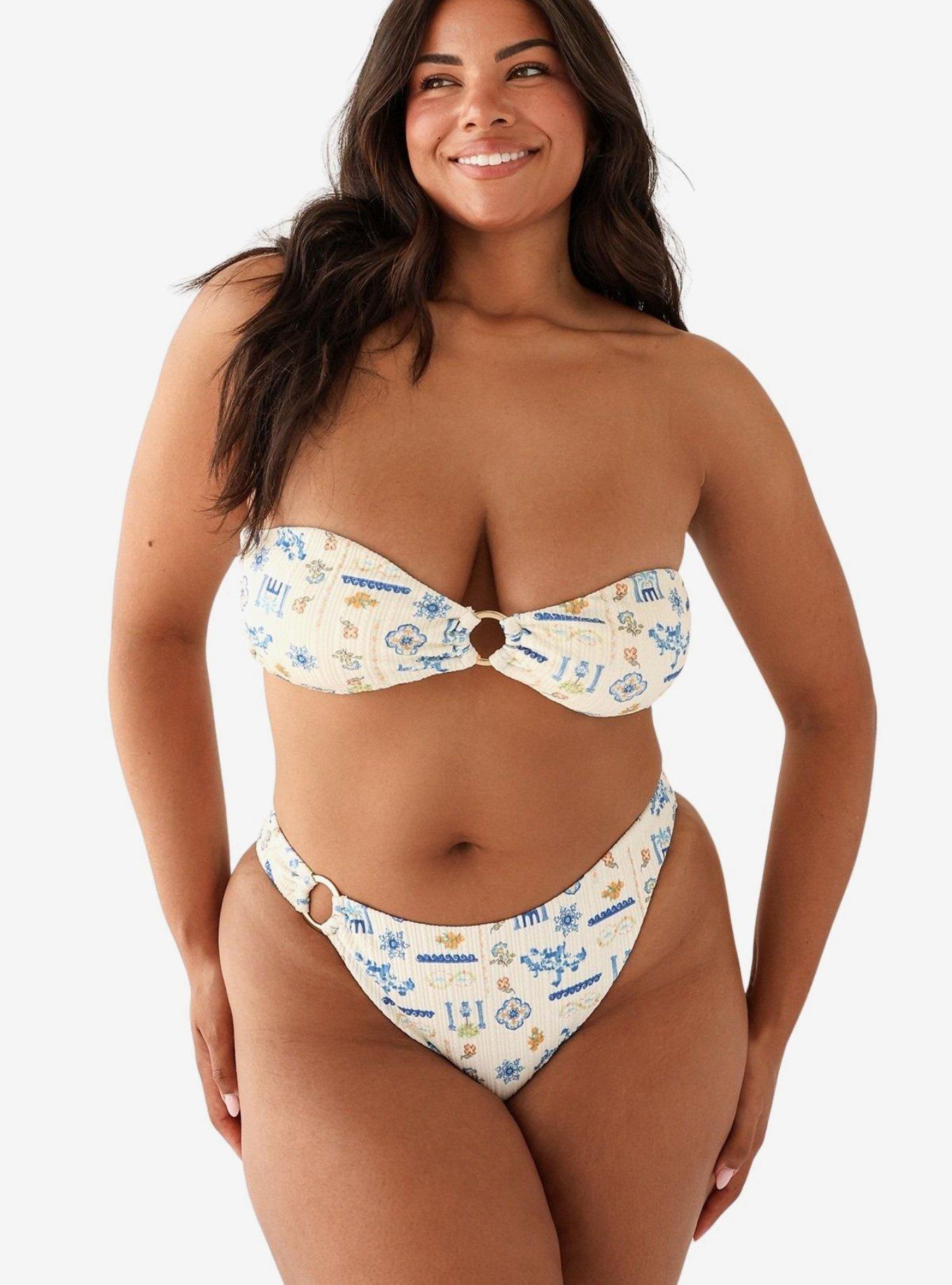 Dippin' Daisy's Santorini Lotus Bandeau Bikini Top, BRIGHT WHITE, alternate