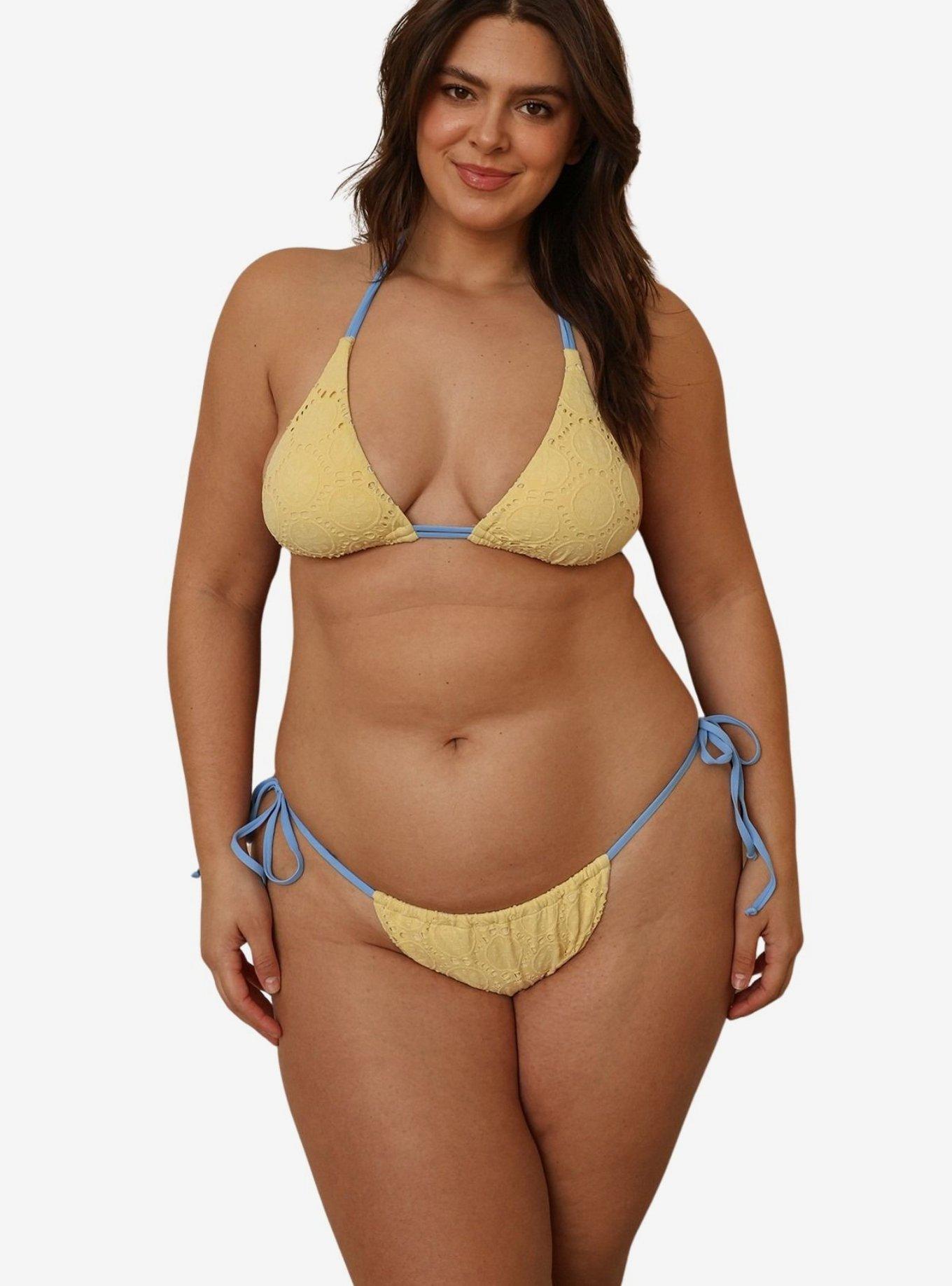 Dippin' Daisy's Lemon Lana Triangle Bikini Top, BEACH YELLOW, alternate