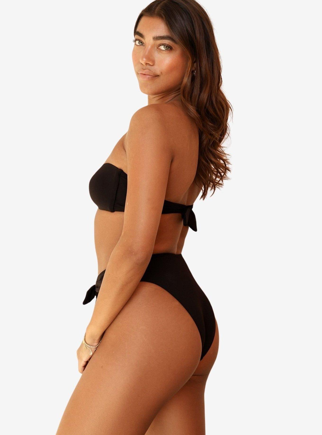 Dippin' Daisy's Black Shay Bandeau Bikini Top, , hi-res