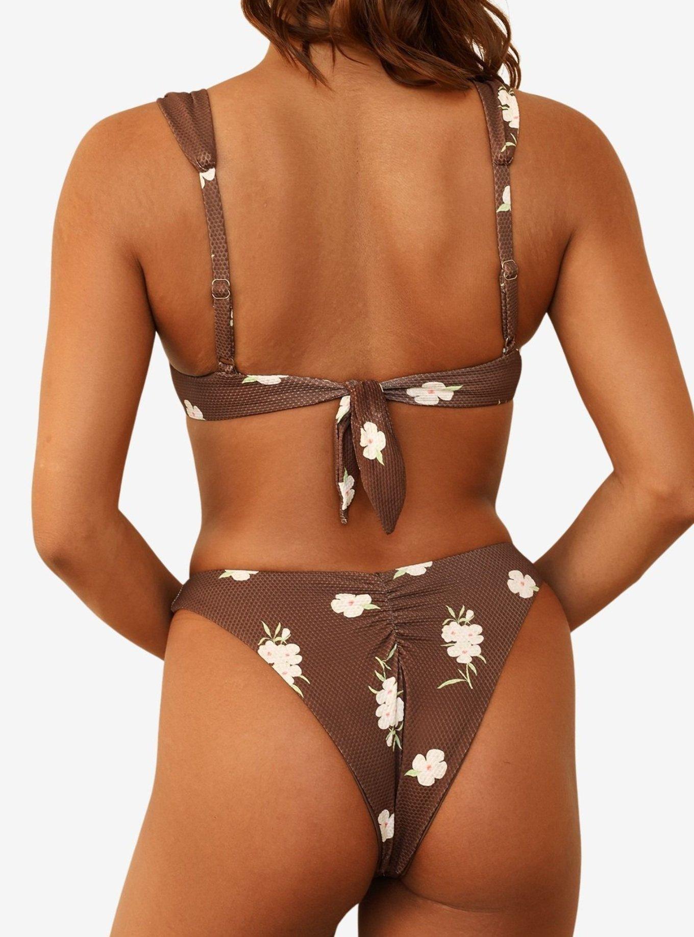 Dippin' Daisy's Enchanted Rosette Super Cheeky Bikini Bottom, BROWN, alternate