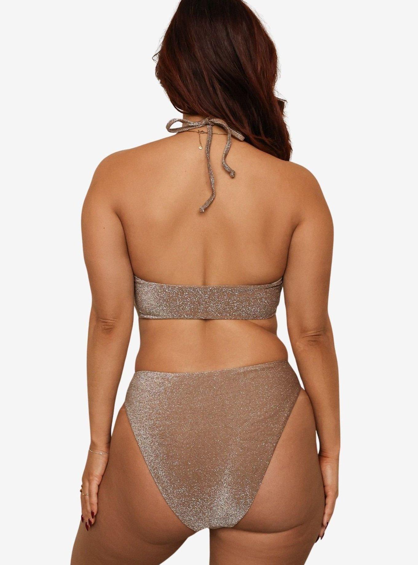 Dippin' Daisy's Cacao Seashore High Waist Cheeky Bikini Bottom, BROWN, alternate