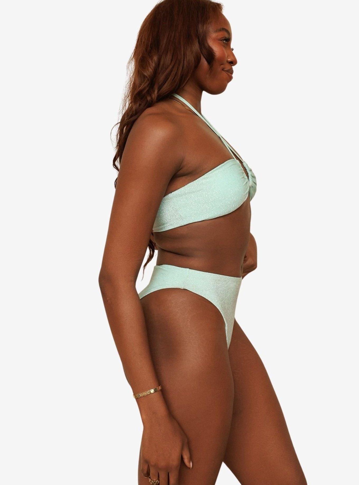 Dippin' Daisy's Aqua Seashore High Waist Cheeky Bikini Bottom, BLUE, alternate