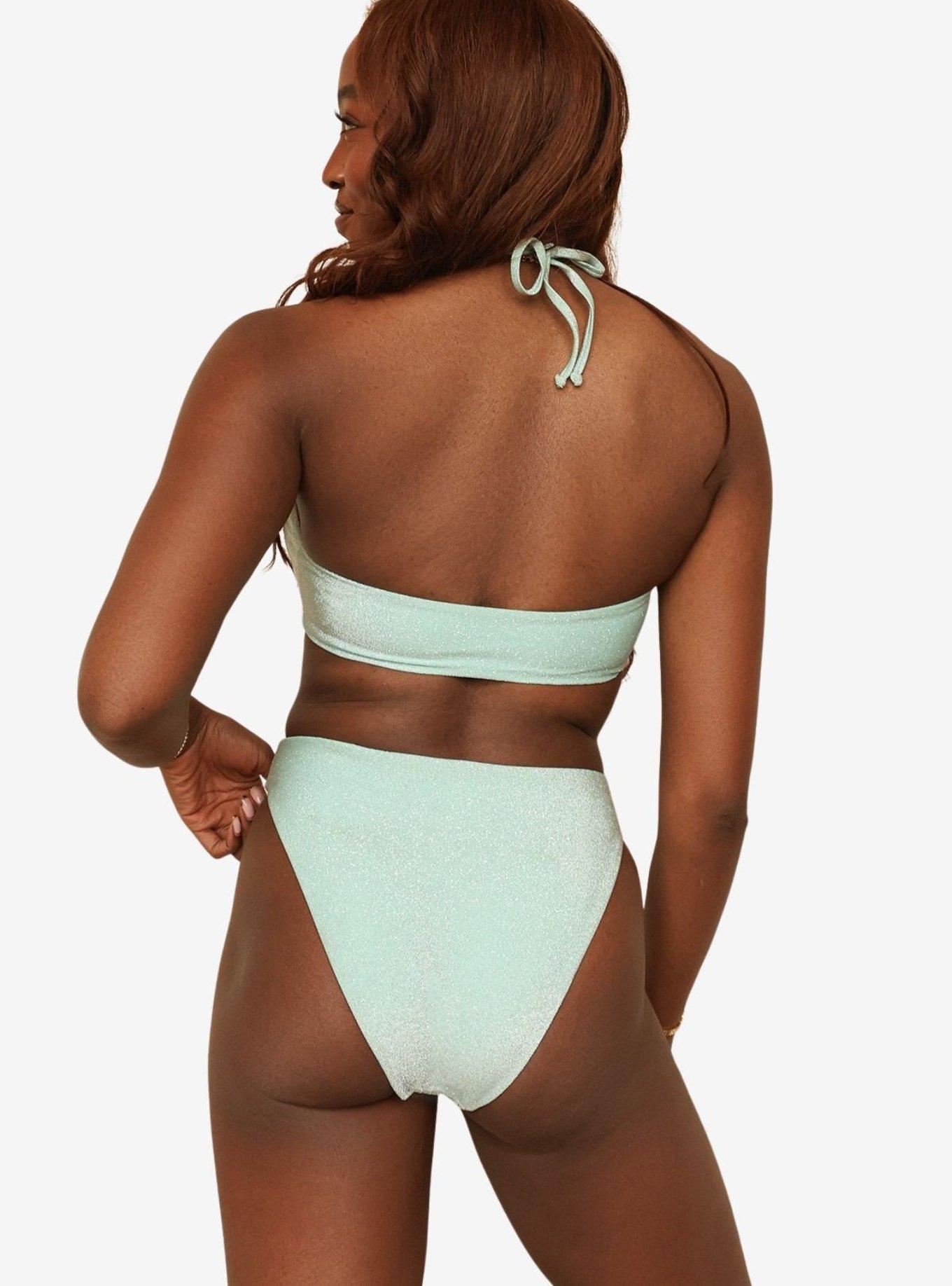 Dippin' Daisy's Aqua Seashore High Waist Cheeky Bikini Bottom, BLUE, alternate