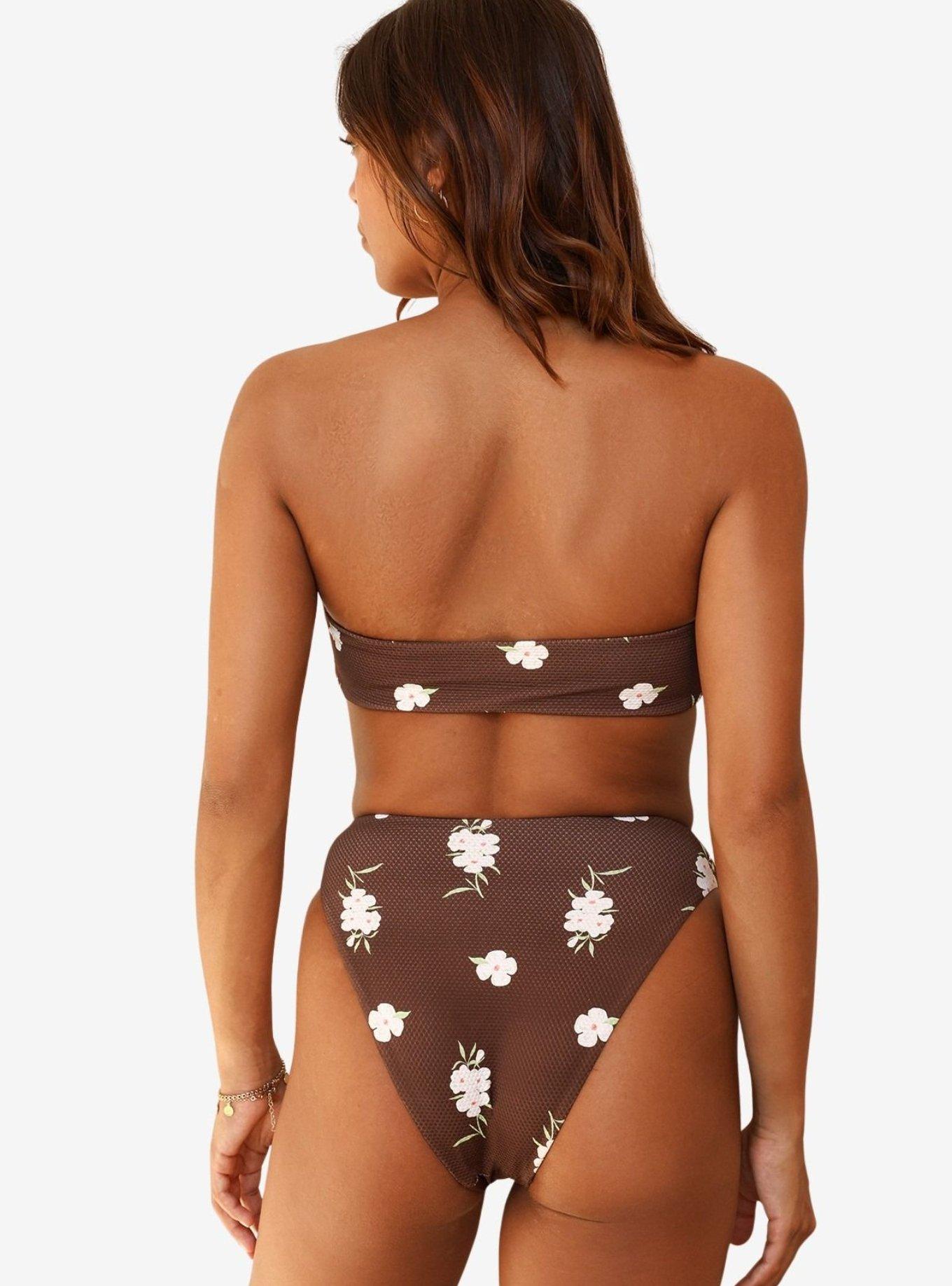 Dippin' Daisy's Enchanted Seashore High Waist Cheeky Bikini Bottom, BROWN, alternate