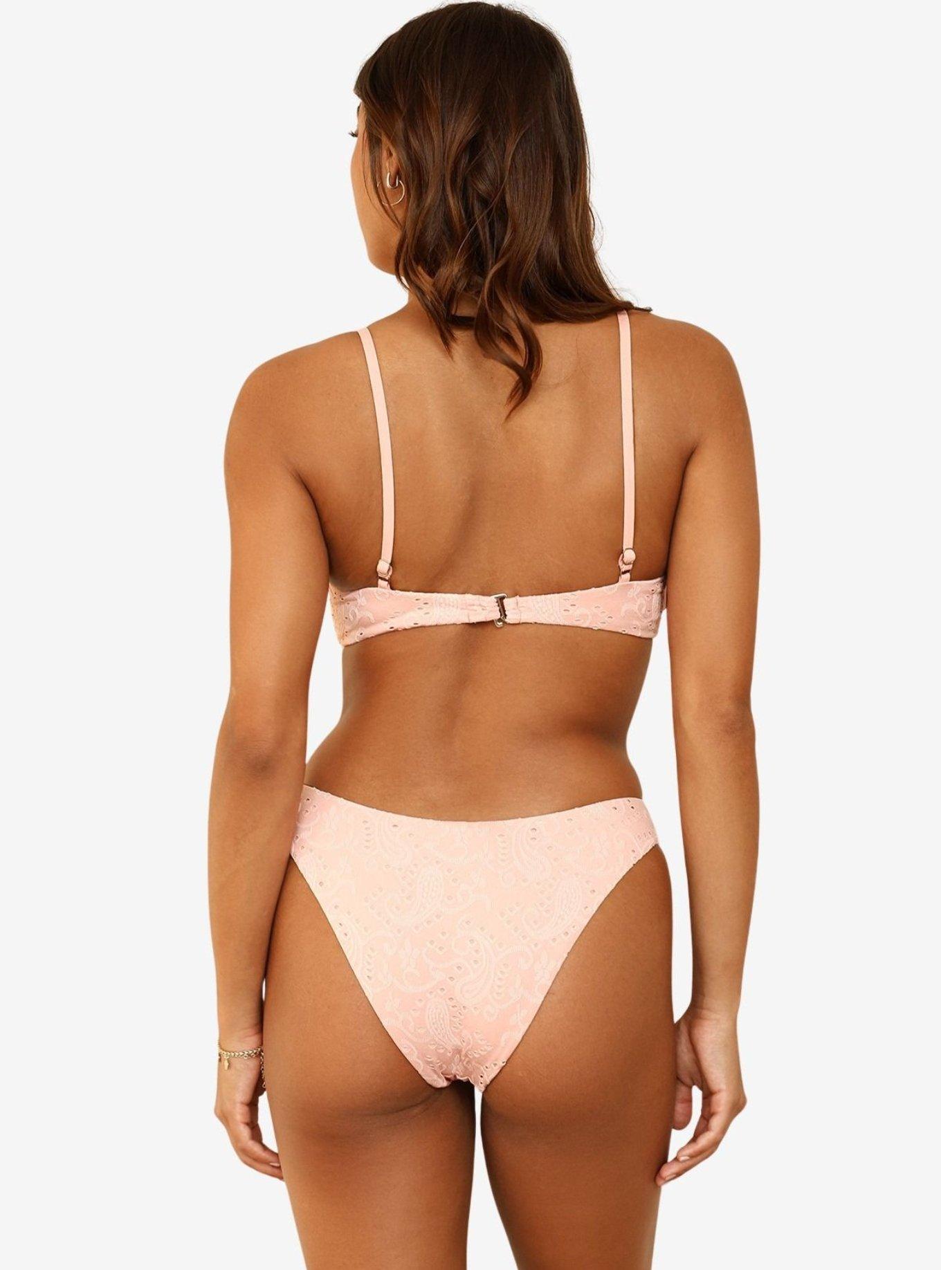 Dippin' Daisy's Blossom Zen Knotted Triangle Bikini Top, PINK, alternate