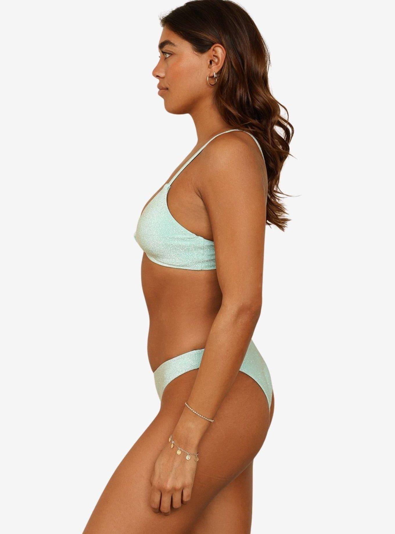 Dippin' Daisy's Aqua Zen Knotted Triangle Bikini Top, , hi-res