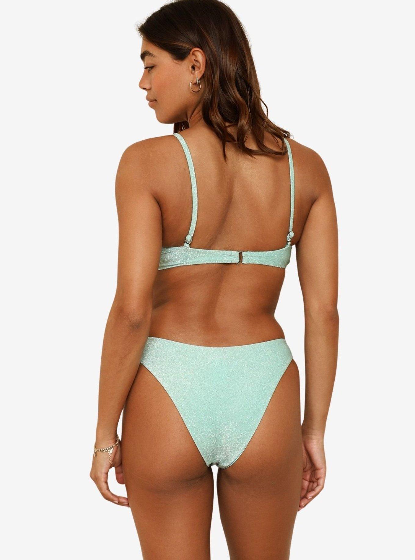 Dippin' Daisy's Aqua Zen Knotted Triangle Bikini Top, BLUE, alternate