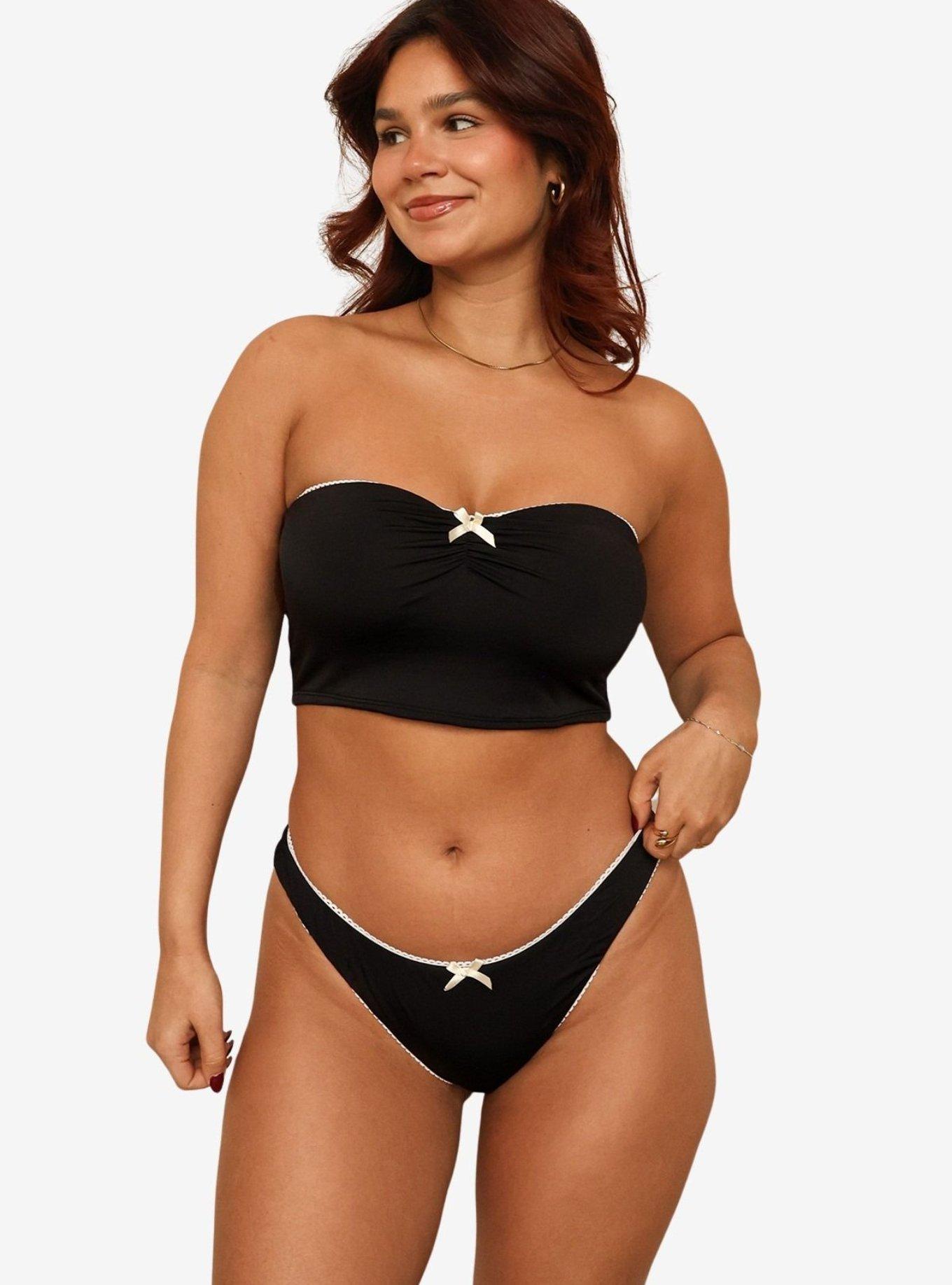 Dippin' Daisy's Black Mary Bandeau Bikini Top, BLACK, alternate - view 4