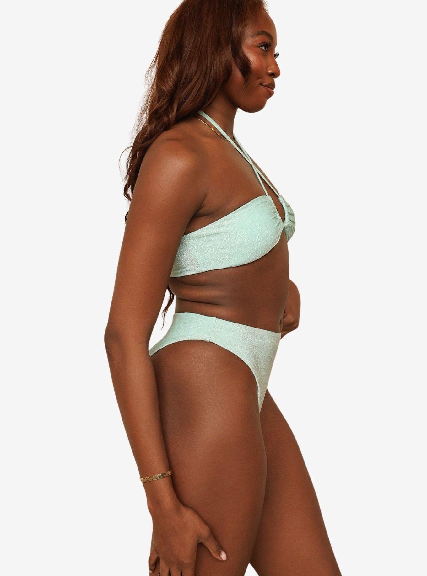 Dippin' Daisy's Aqua Amalfi String Tie Bandeau Bikini Top, , hi-res