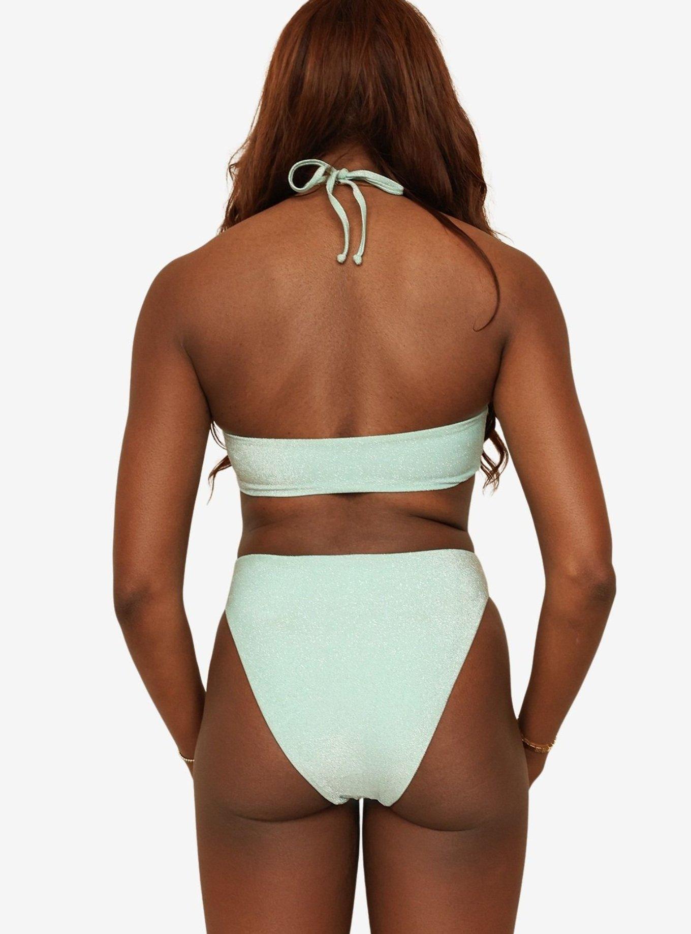 Dippin' Daisy's Aqua Amalfi String Tie Bandeau Bikini Top, BLUE, alternate