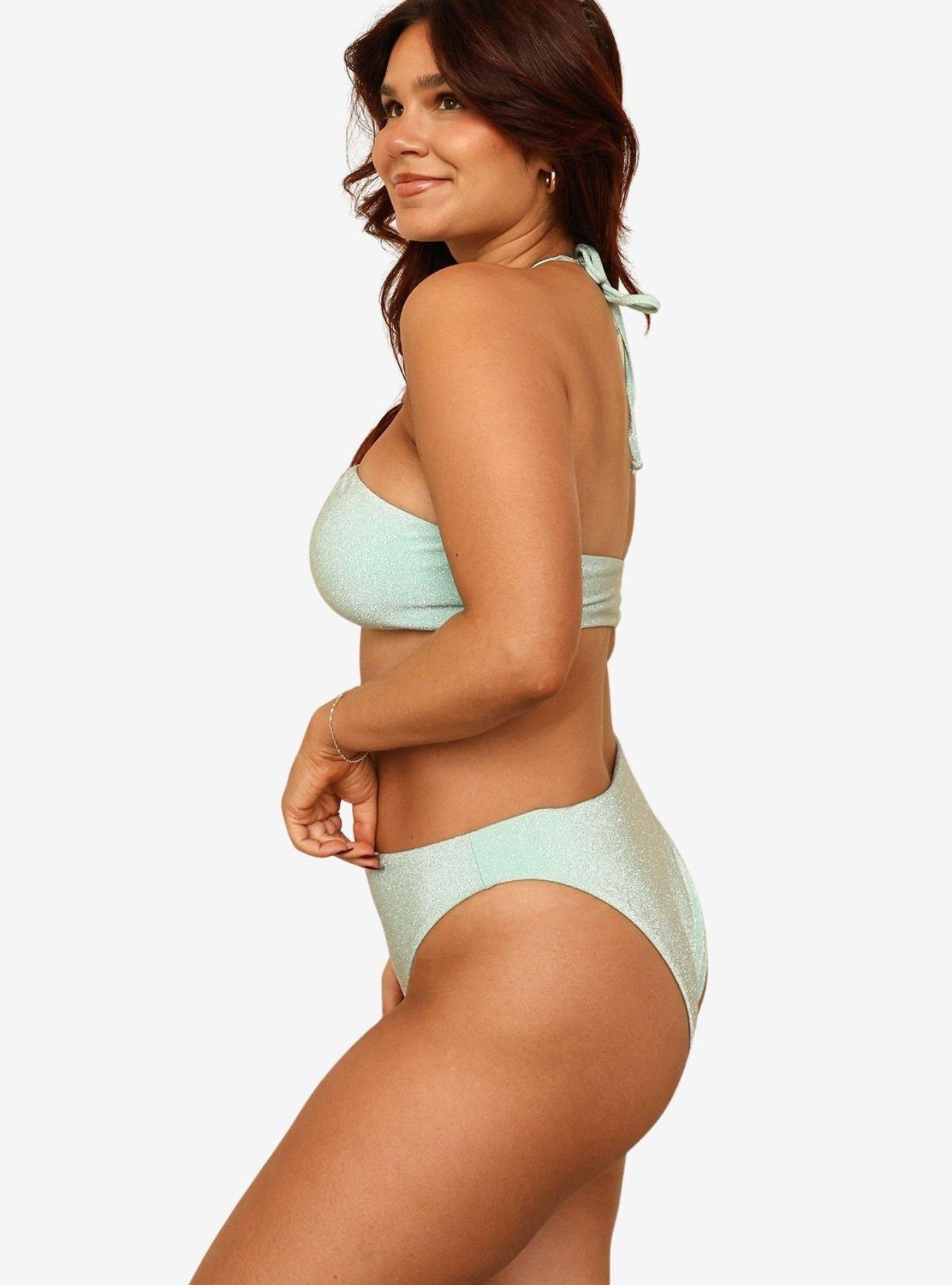 Dippin' Daisy's Aqua Amalfi String Tie Bandeau Bikini Top, BLUE, alternate