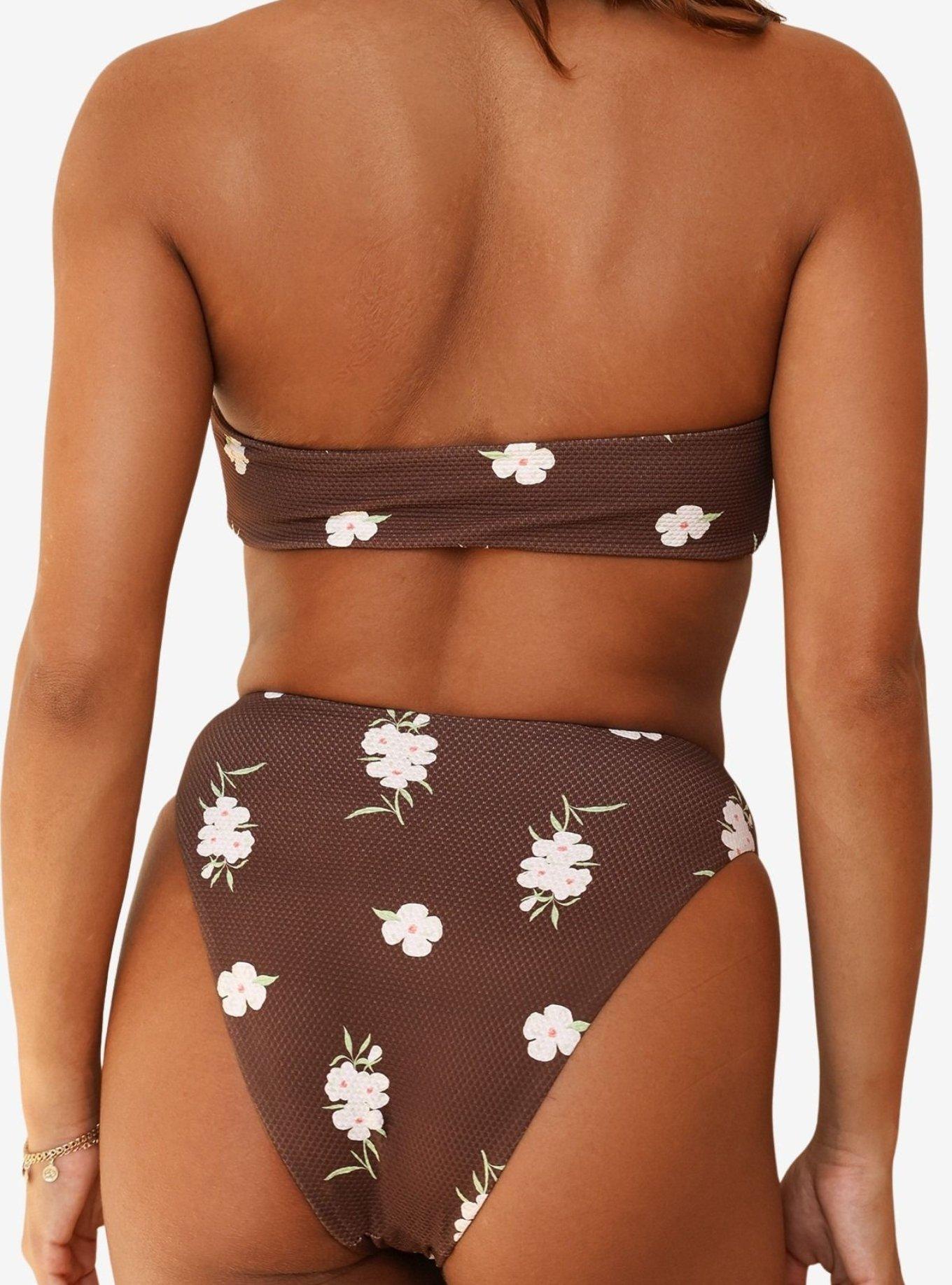 Dippin' Daisy's Enchanted Amalfi String Tie Bandeau Bikini Top, BROWN, alternate
