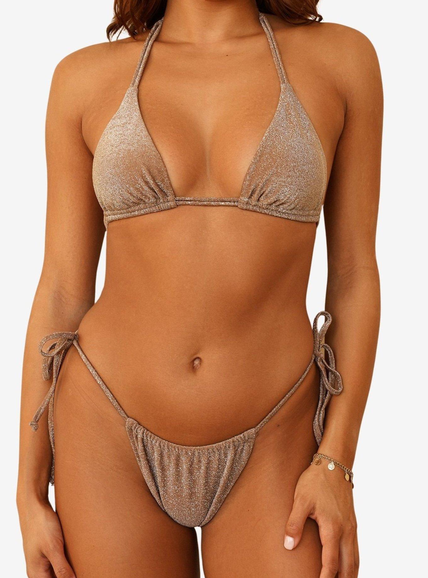 Dippin' Daisy's Cacao Lana Triangle Bikini Top, BROWN, alternate