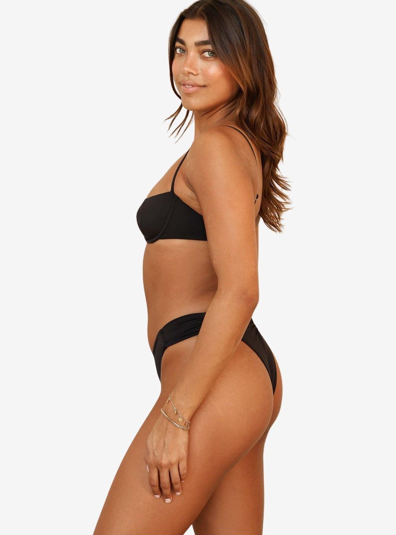 Dippin' Daisy's Black Siena Thong Bikini Bottom, BLACK, alternate