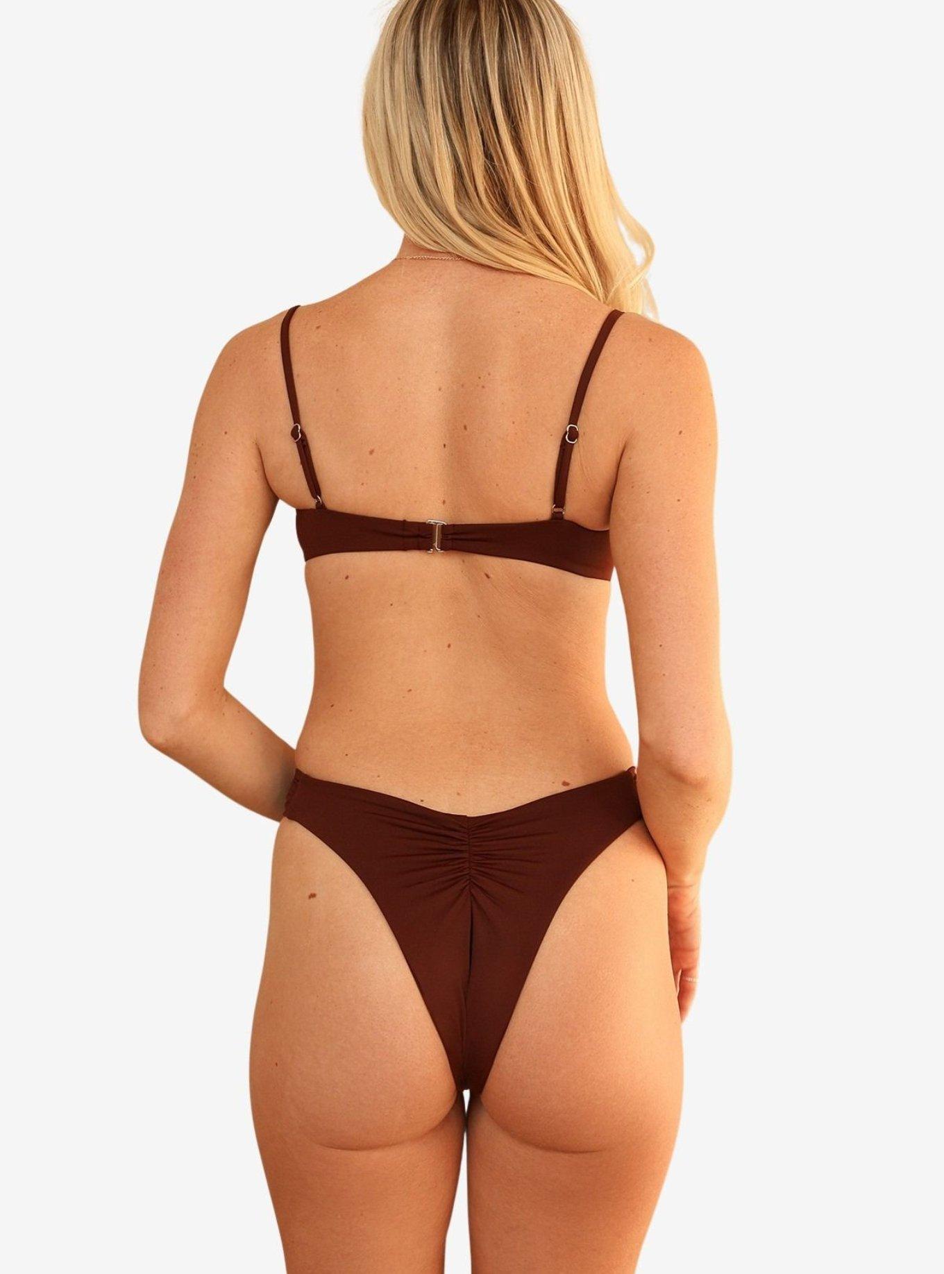 Dippin' Daisy's Mocha Siena Thong Bikini Bottom, BROWN, alternate
