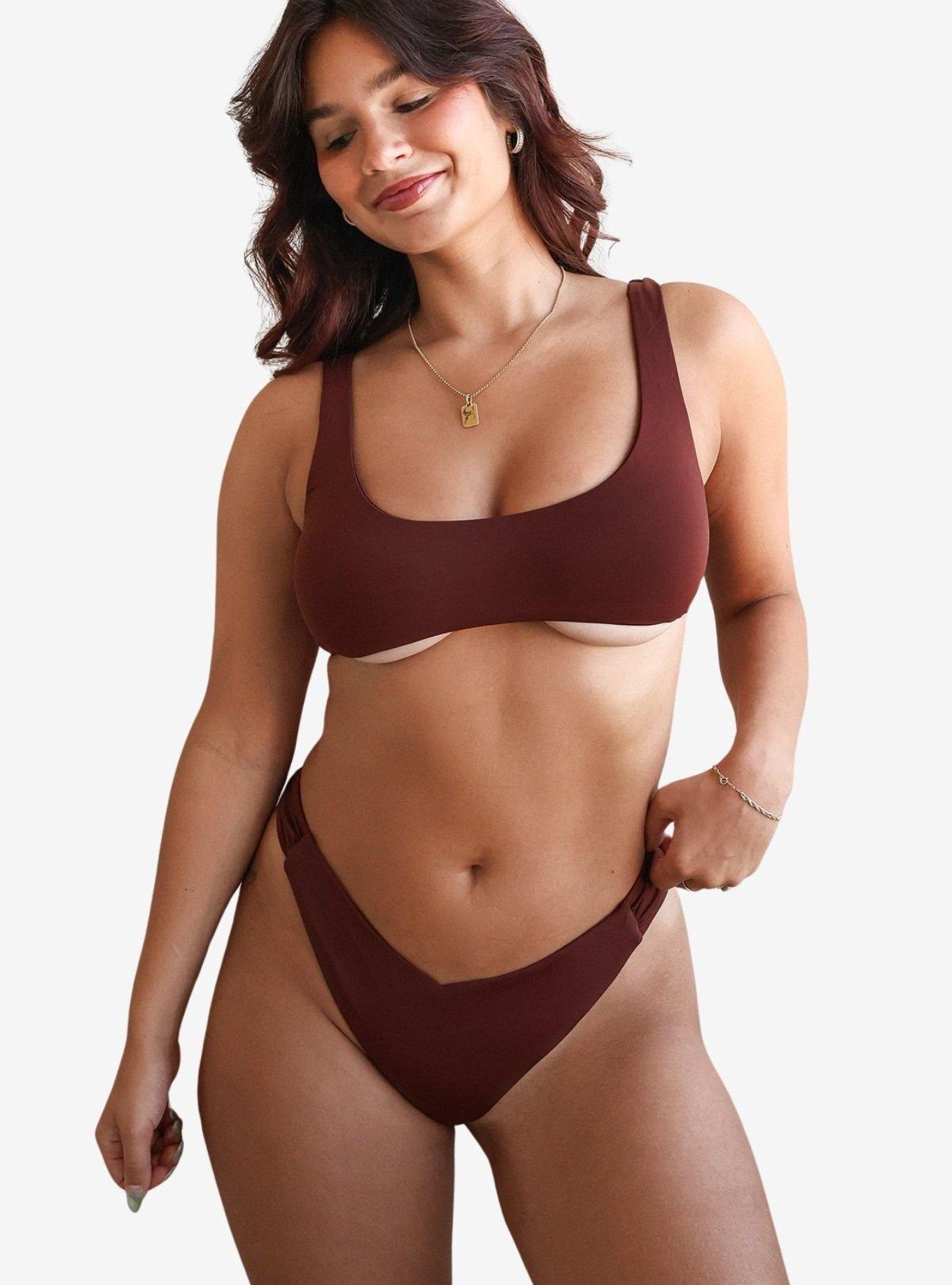 Dippin' Daisy's Mocha Siena Thong Bikini Bottom, BROWN, alternate