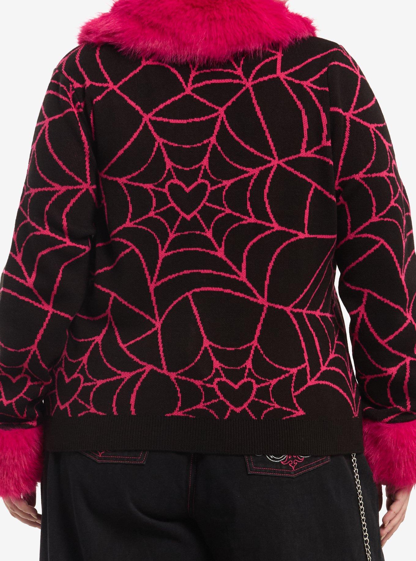 Hazbin Hotel Angel Dust Fur Trim Girls Cardigan Plus Size, MULTI, alternate - view 3