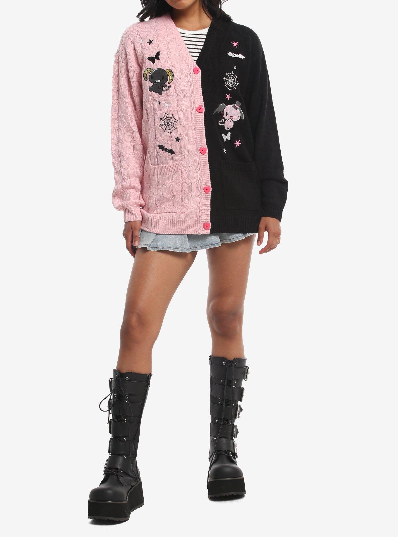 Lloromannic Split Cable Knit Girls Cardigan, MULTI, alternate - view 3