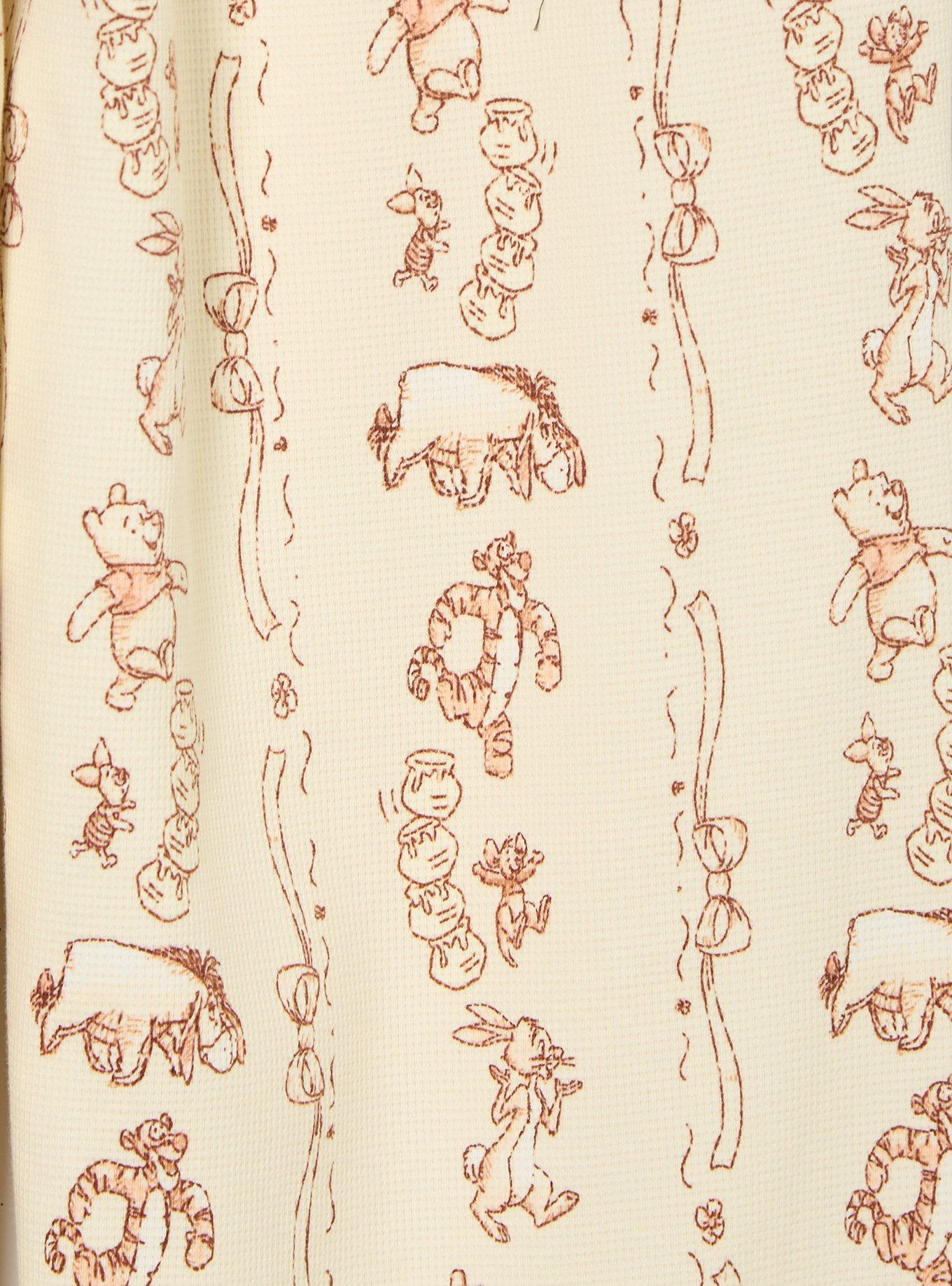 Disney Winnie the Pooh Characters Allover Print Waffle Knit Wide Leg Pants - BoxLunch Exclusive, BROWN, alternate - view 3