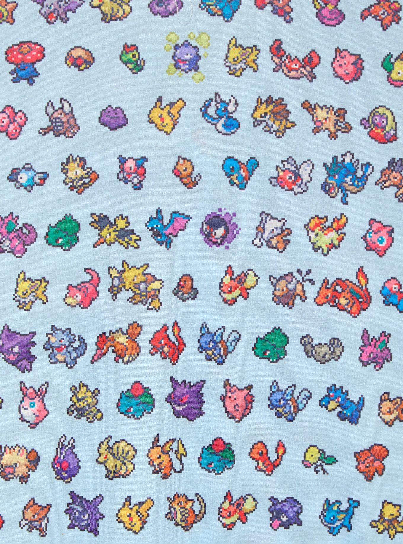 Pok&eacute;mon Pixel Art Allover Print Women's Sleep Shirt & Shorts Set - BoxLunch Exclusive, MULTI, alternate - view 3