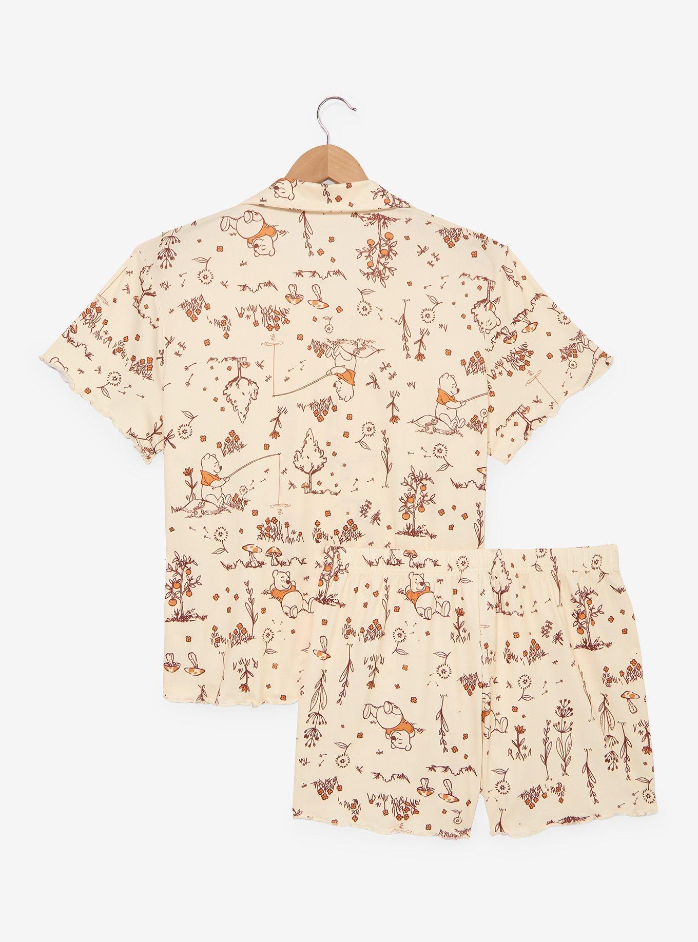 Disney Winnie the Pooh Forest Allover Print Women's Sleep Shirt & Shorts Set - BoxLunch Exclusive, , hi-res