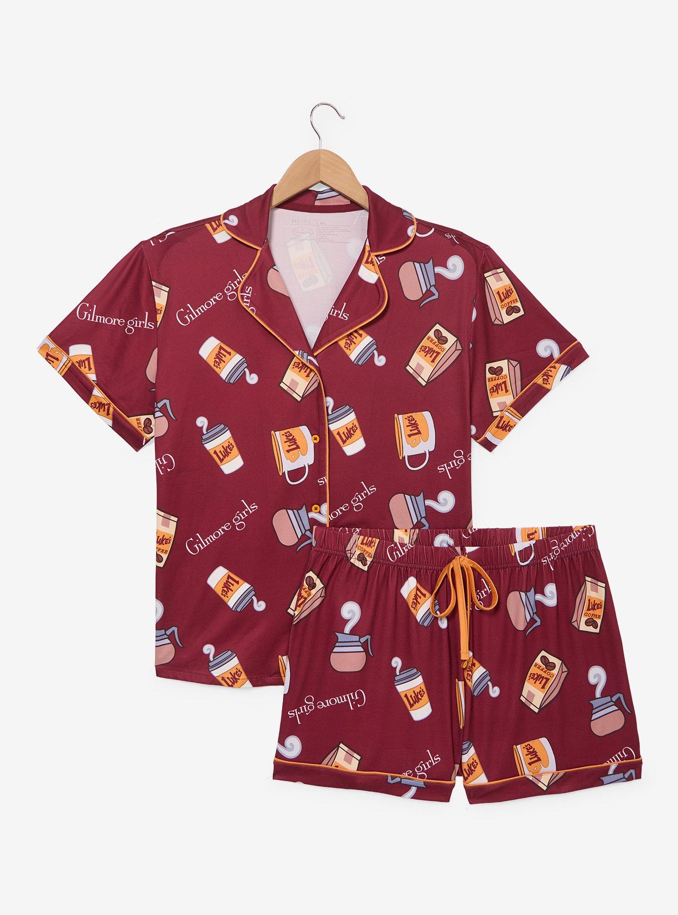 Gilmore Girls Luke's Diner Coffee Allover Print Women's Sleep Shirt & Shorts Set - BoxLunch Exclusive, , hi-res