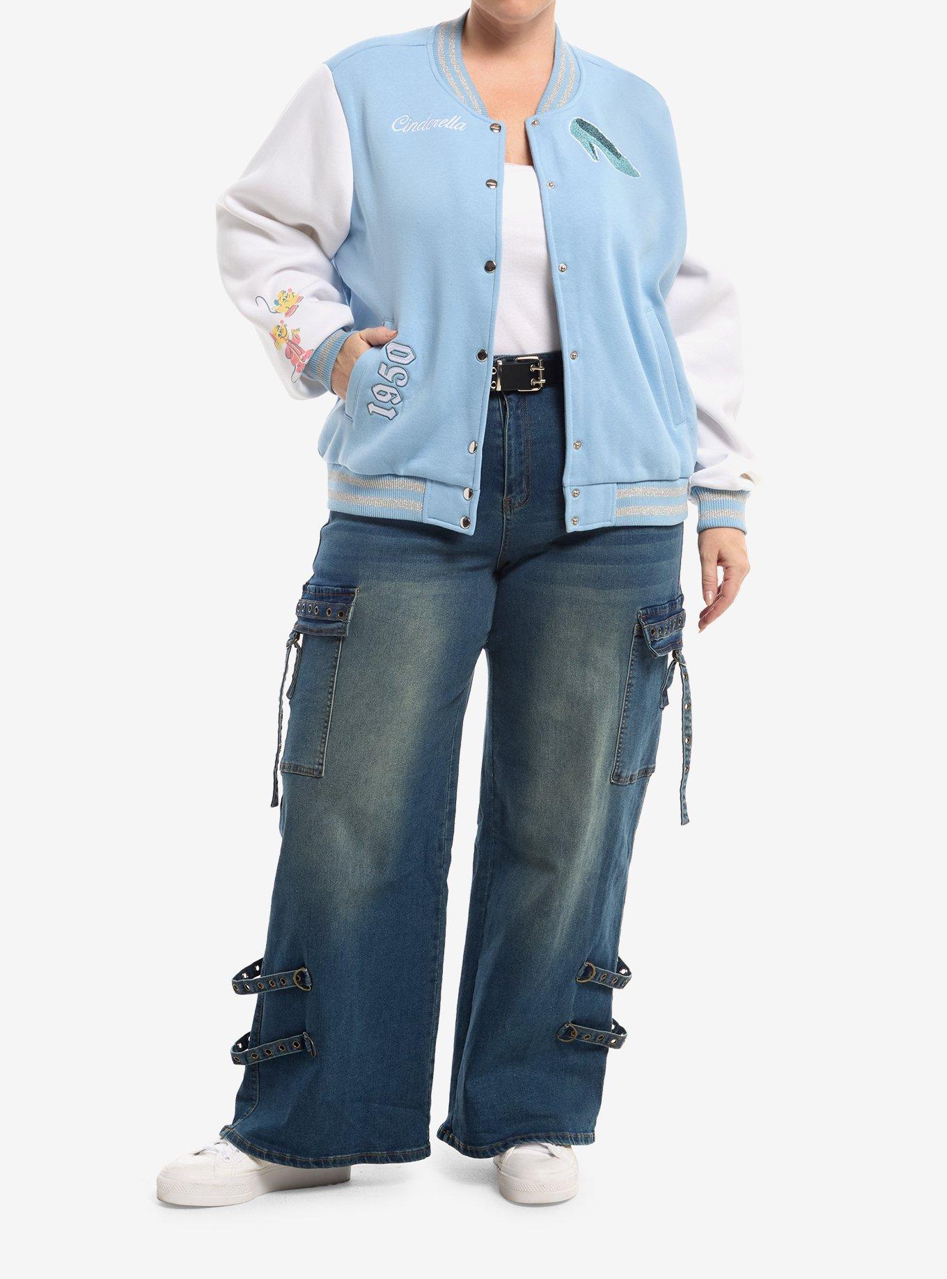 Disney Cinderella Glitter Girls Varsity Jacket Plus Size, MULTI, alternate - view 3